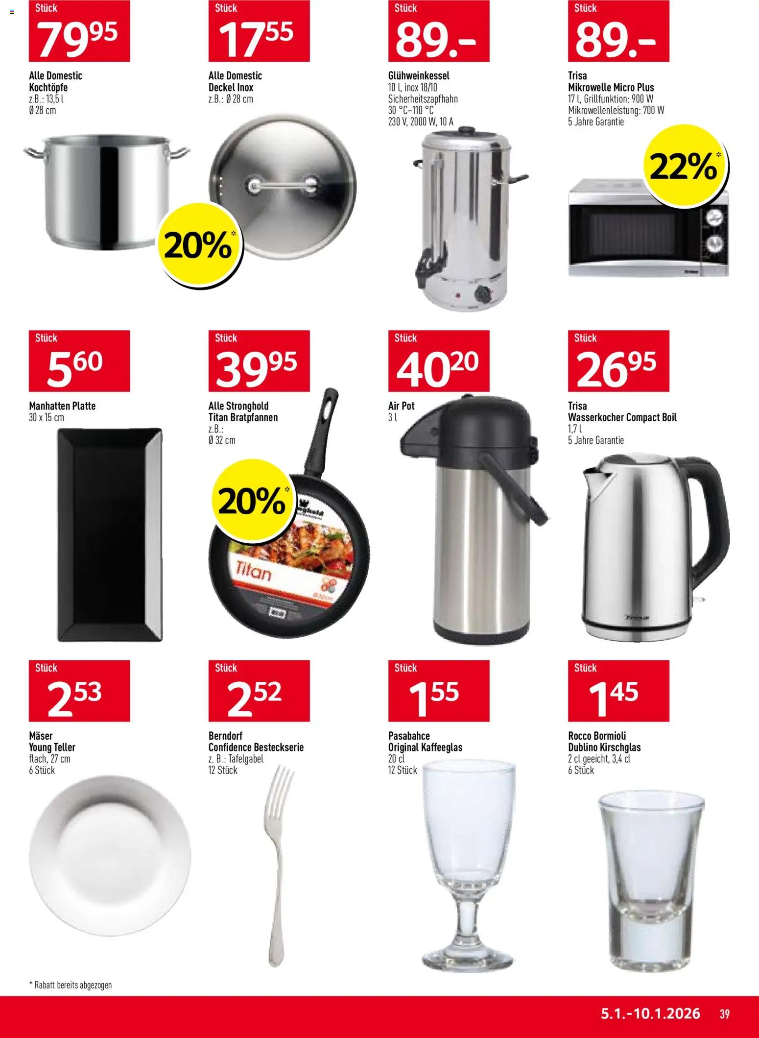 Prodega Aktionen – gültig ab 05.01.2026 | Seite: 39 | Produkte: Wasserkocher, Mikrowelle