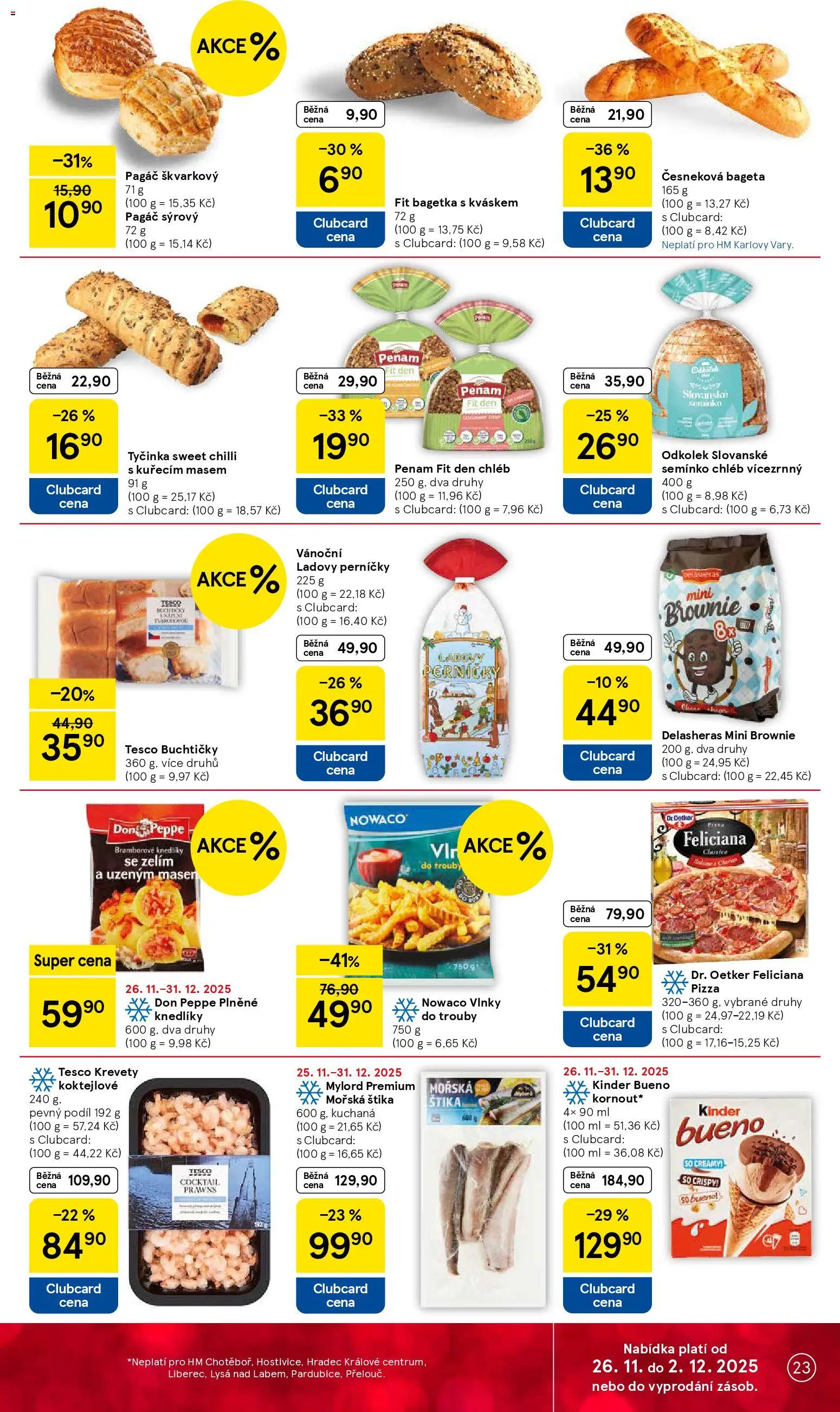 Tesco Black Friday od 26.11.2025 | Strana: 23 | Produkty: Pizza, Kinder, Krevety, Pagáč