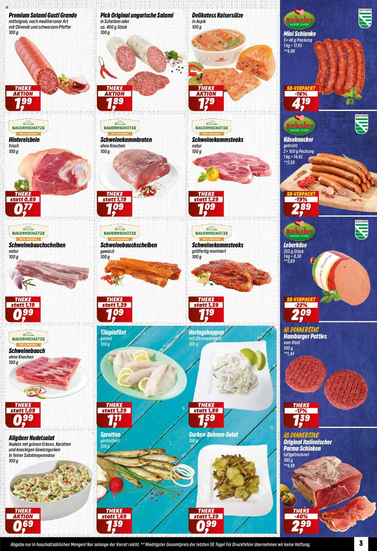 Simmel Prospekt 	 - gültig ab dem 28.07.2025 | Seite: 3 | Produkte: Schweinebauch, Salami, Schinken, Nudeln