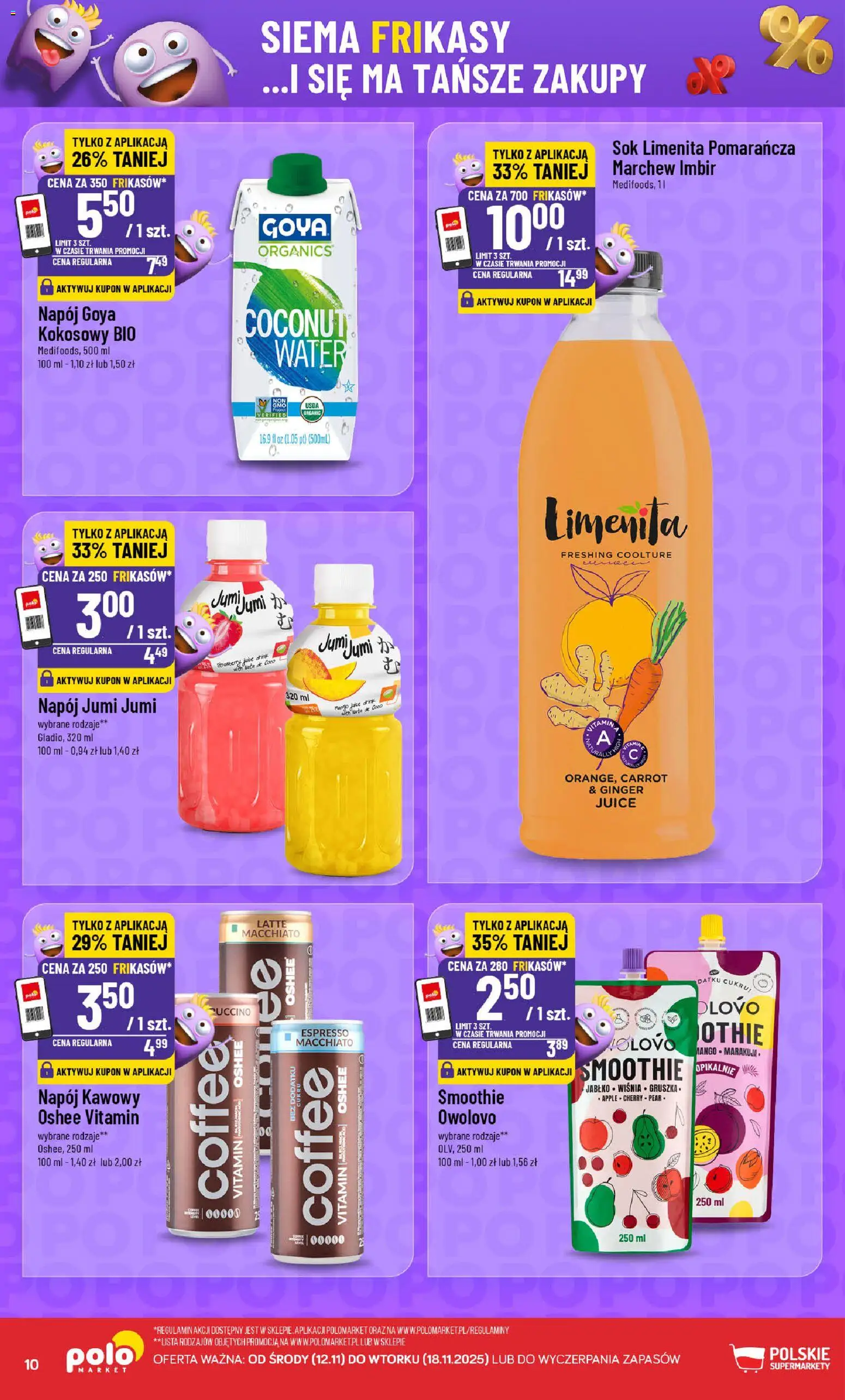 POLOmarket Gazetka - Frikasowe Hity od 12.11.2025 | Strona: 10 | Produkty: Mango, Imbir, Smoothie, Sok