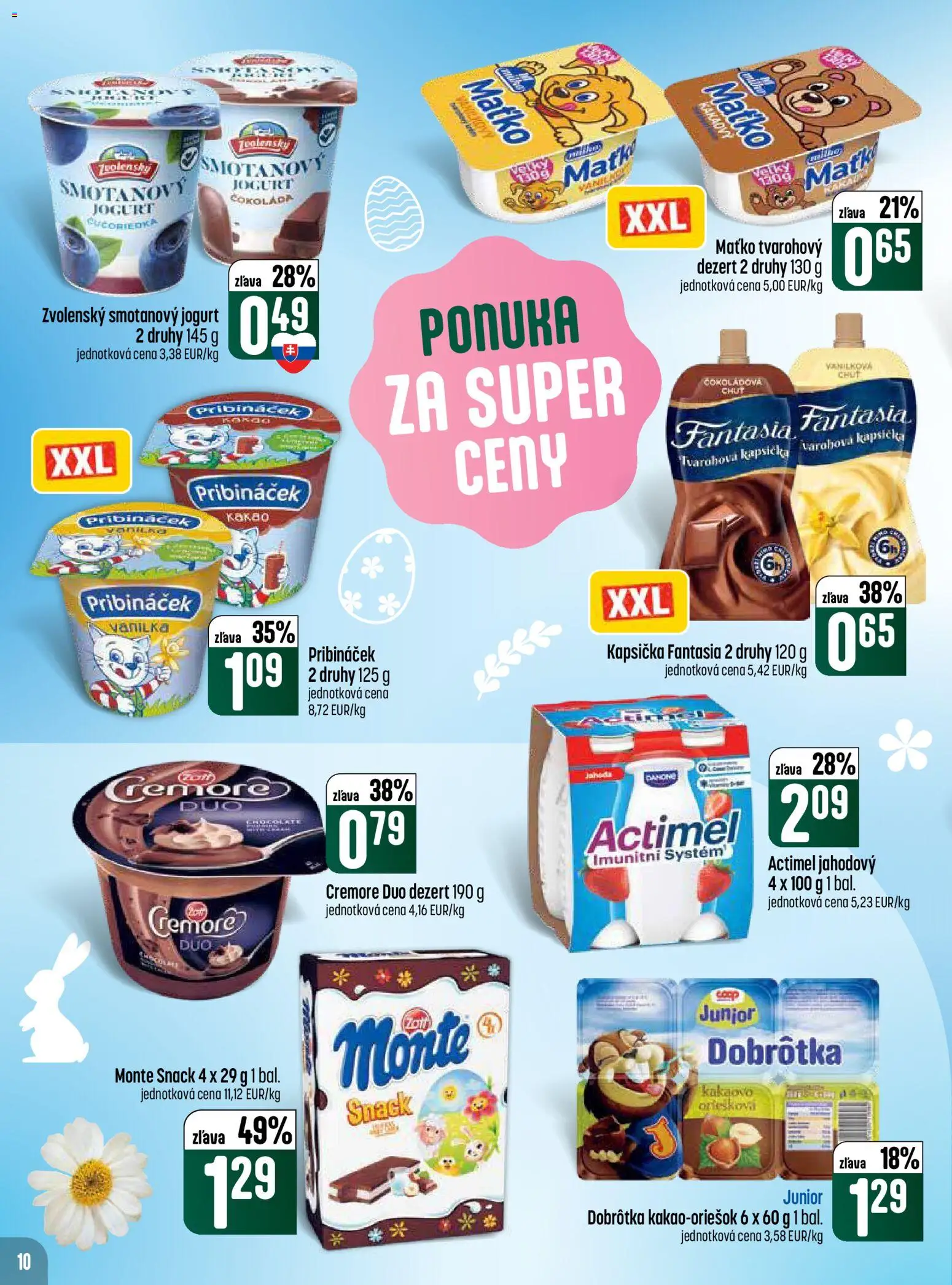 Nové COOP Jednota akcie – leták je platný od 26.03.2026 | Strana: 10 | Produkty: Jogurt, Čokoláda, Actimel, Kakao