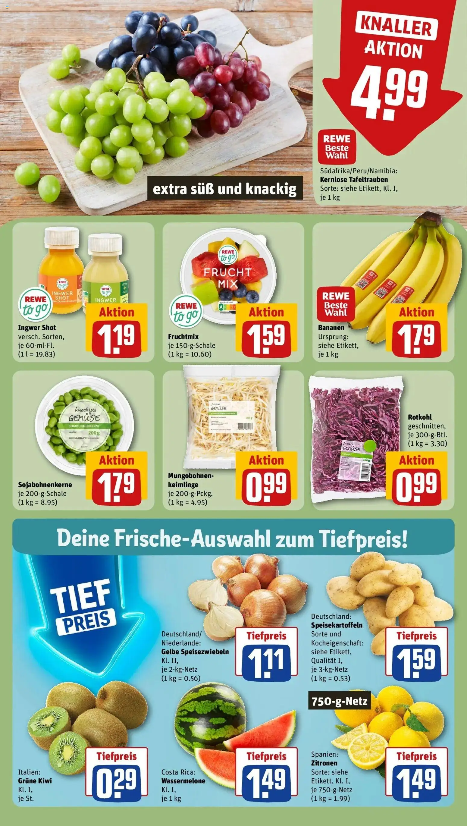 Rewe Prospekt Stuttgart	 – gültig ab 15.03.2026 | Seite: 8 | Produkte: Rotkohl, Gemüse, Wassermelone, Zitronen