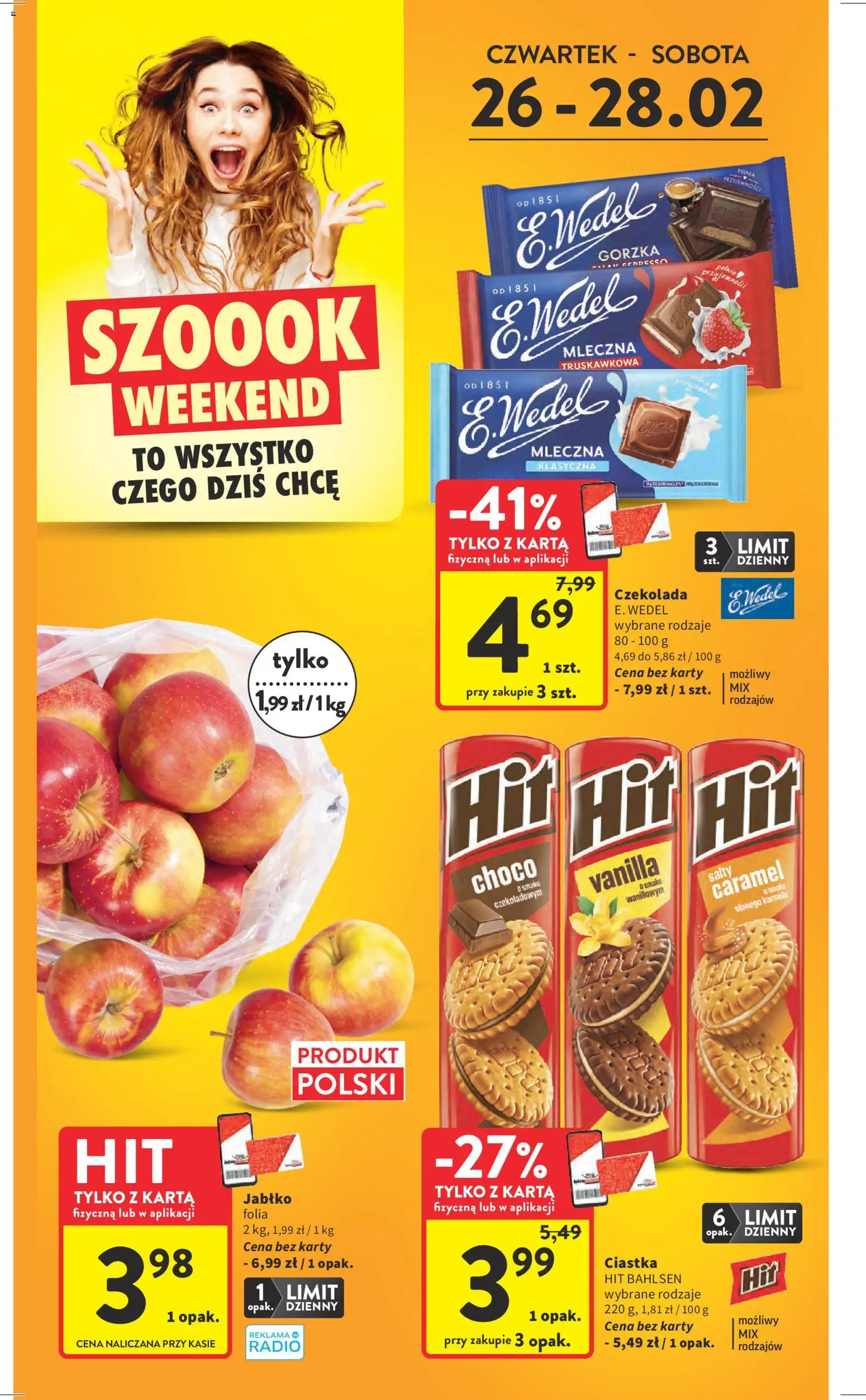 Intermarche Gazetka od 26.02.2026 | Strona: 4 | Produkty: Karta, Radio, Czekolada, Ciastka