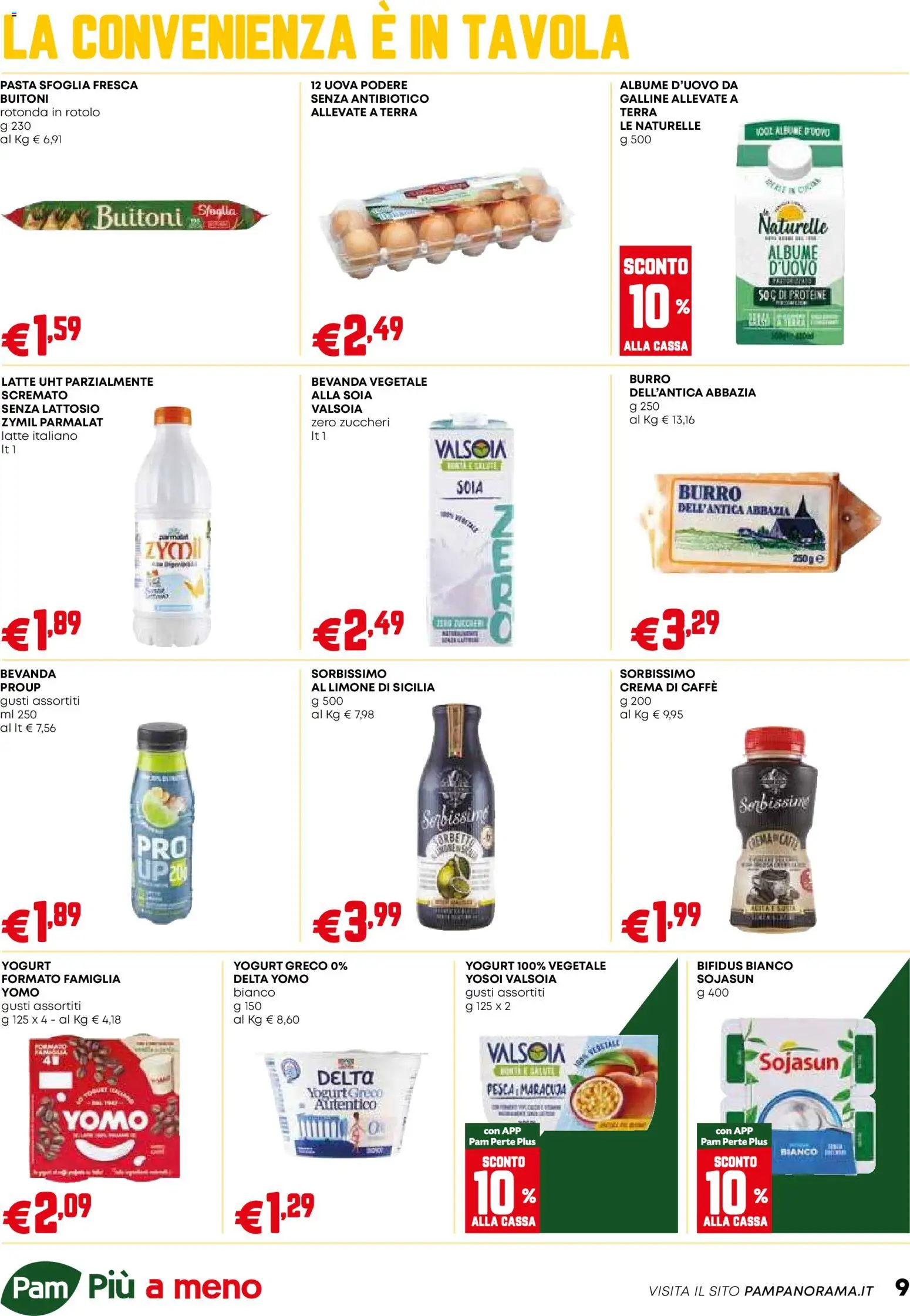 Volantino PAM del 18.12.2025 | Pagina: 9 | Prodotti: Crema, Yogurt, Uova, Pasta sfoglia