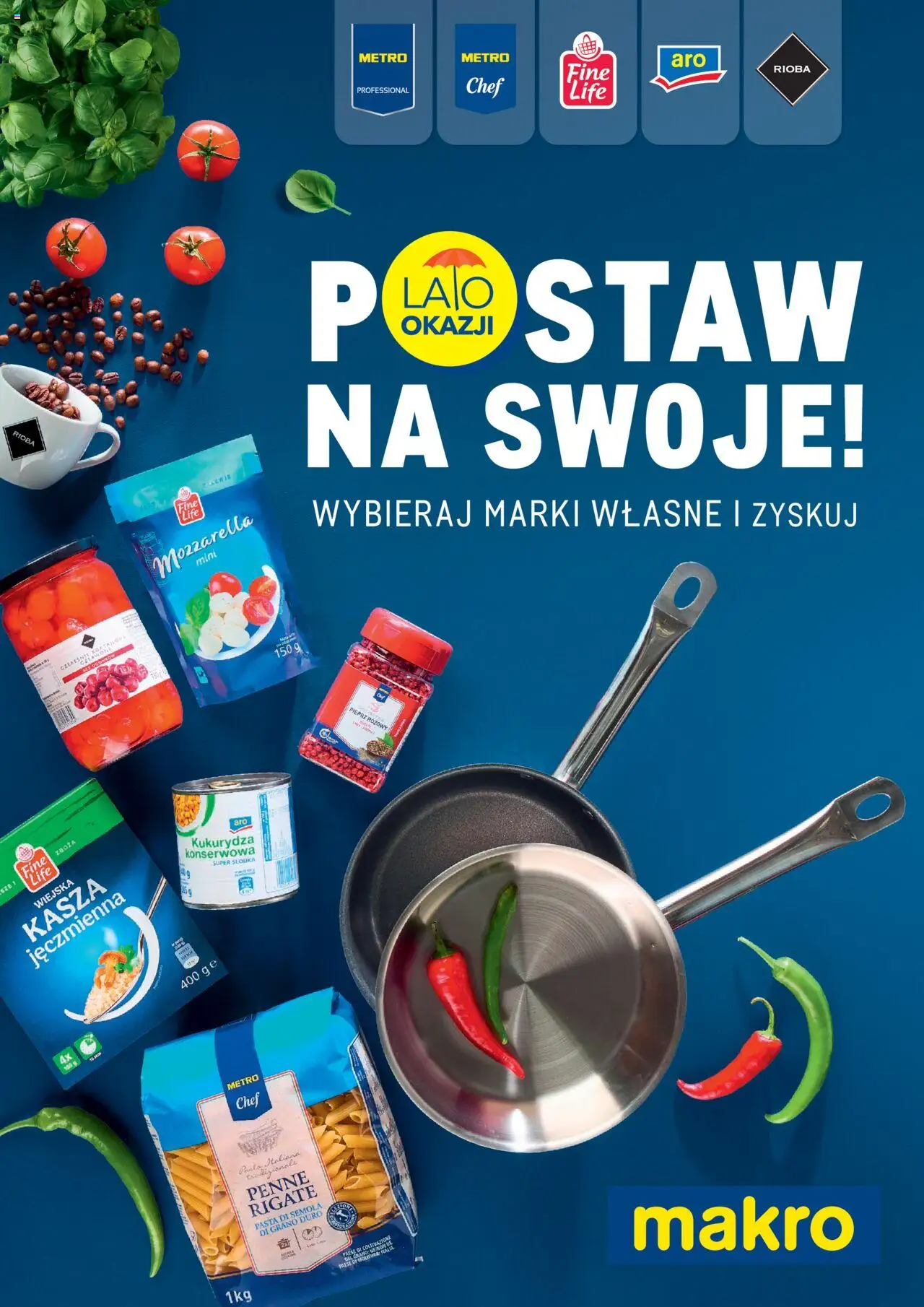 Makro Gazetka - Festiwal Marek Własnych od 04.08.2025 | Strona: 1 | Produkty: Kasza, Kukurydza, Mozzarella, Pieprz