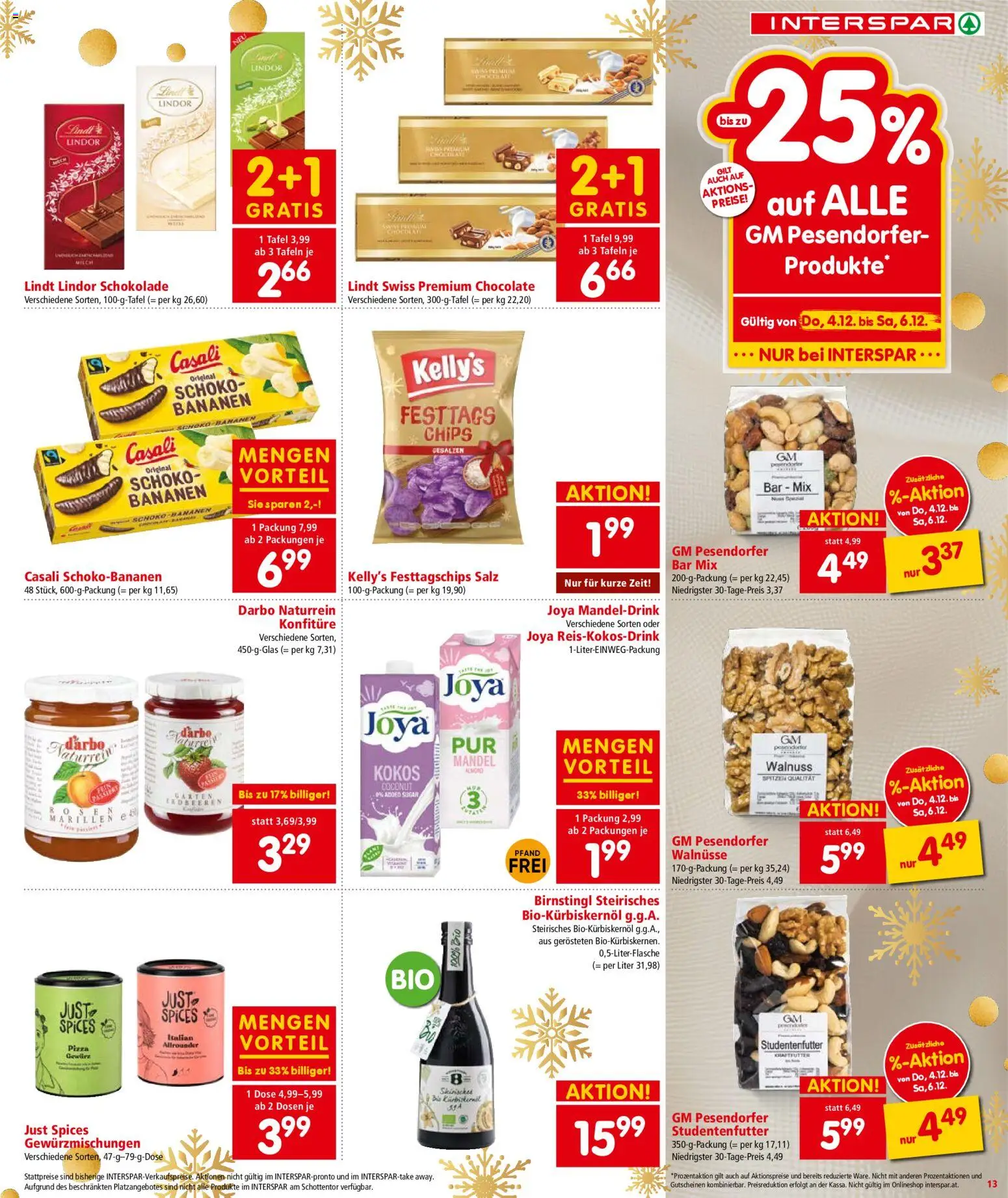 Interspar Flugblatt - Vorarlberg gültig ab 04.12.2025 | Seite: 13 | Produkte: Avocado, Tisch, Salami, Hühnerfleisch