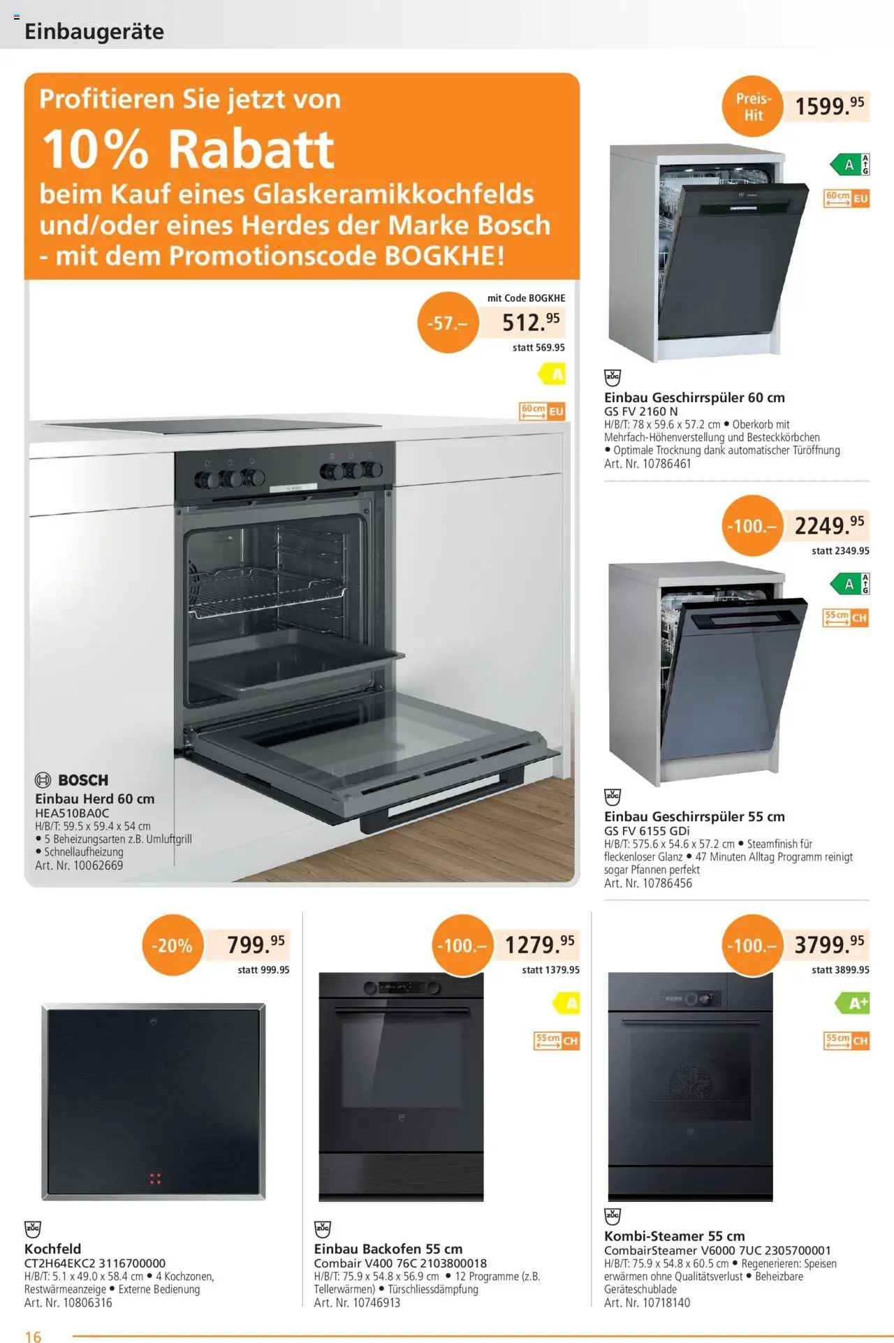 Fust Aktionen ab 25.08.2025 | Seite: 16 | Produkte: Backofen, Kochfeld, Herd, Geschirrspüler