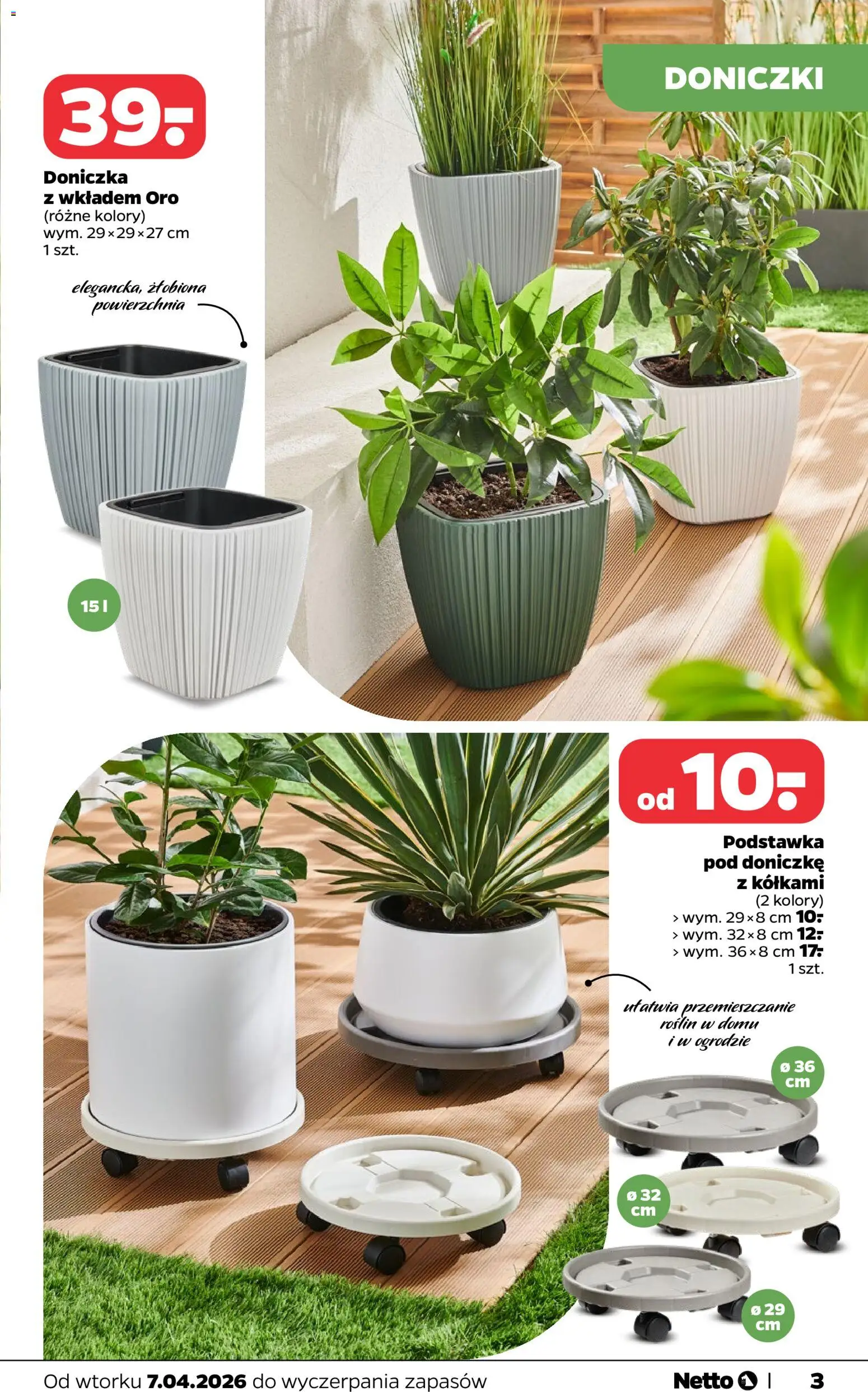 Netto gazetka - Dom i ogród od 07.04.2026 | Strona: 3 | Produkty: Doniczka, Doniczki