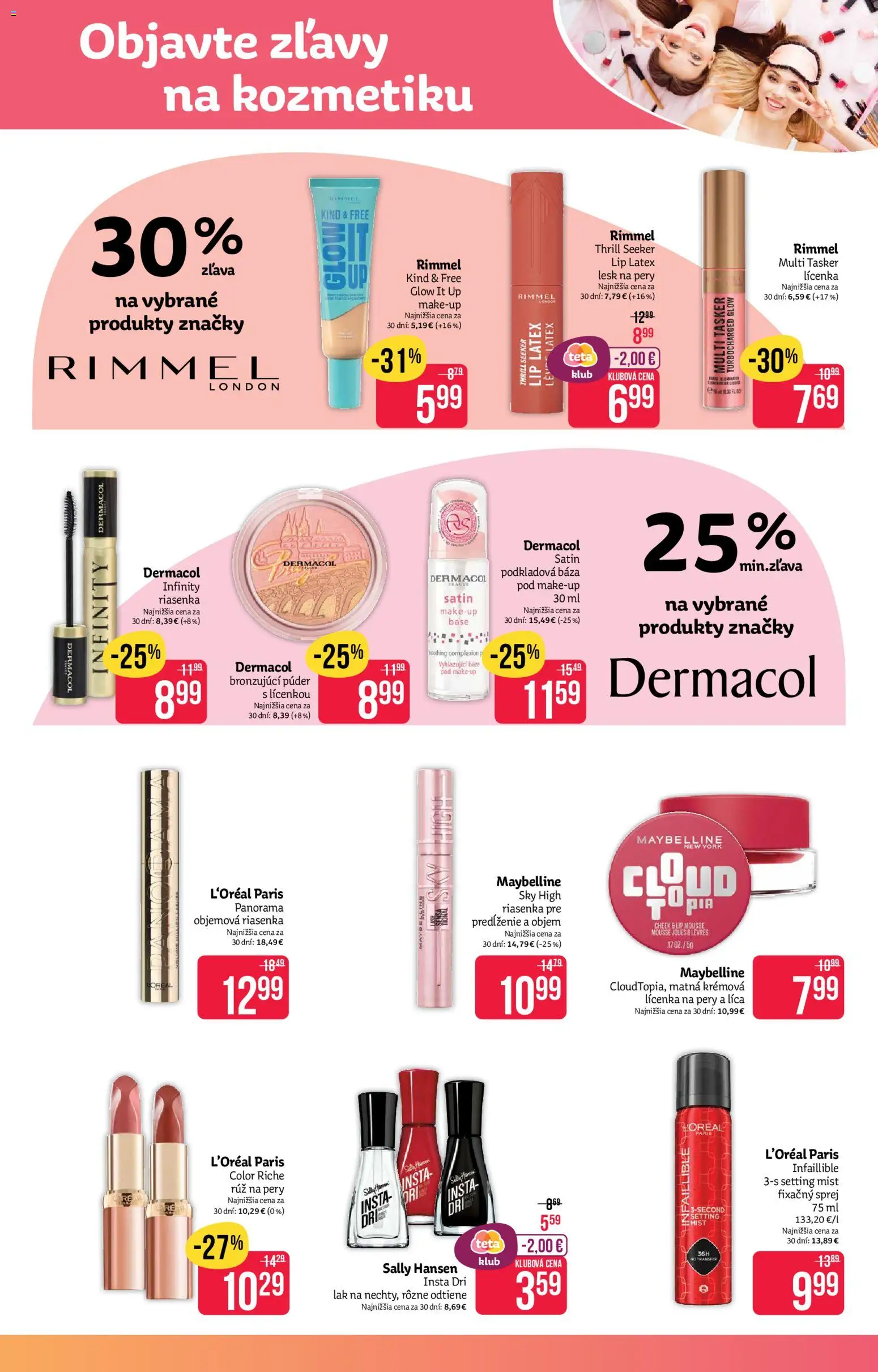 Nové Teta drogerie akcie – leták je platný od 16.03.2026 | Strana: 3 | Produkty: Lícenka, Riasenka, Rúž na pery, Lesk na pery