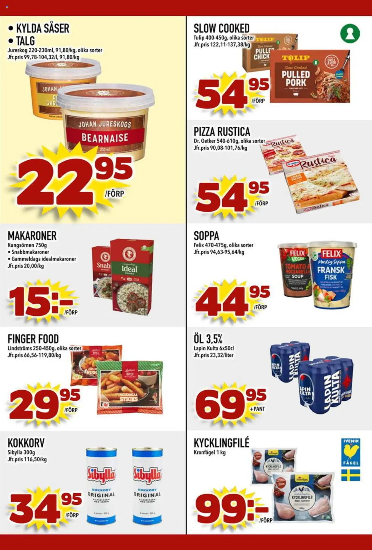Din Mat reklamblad aktuell från 18.08.2025 | Sida: 5 | Produkter: Kycklingfile, Makaroner, Öl, Soppa