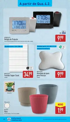 Pré-visualização Aldi folheto válido de 02.02.2026 | Página: 20 | Produtos: Relógio, Colchão, Almofada, Vaso