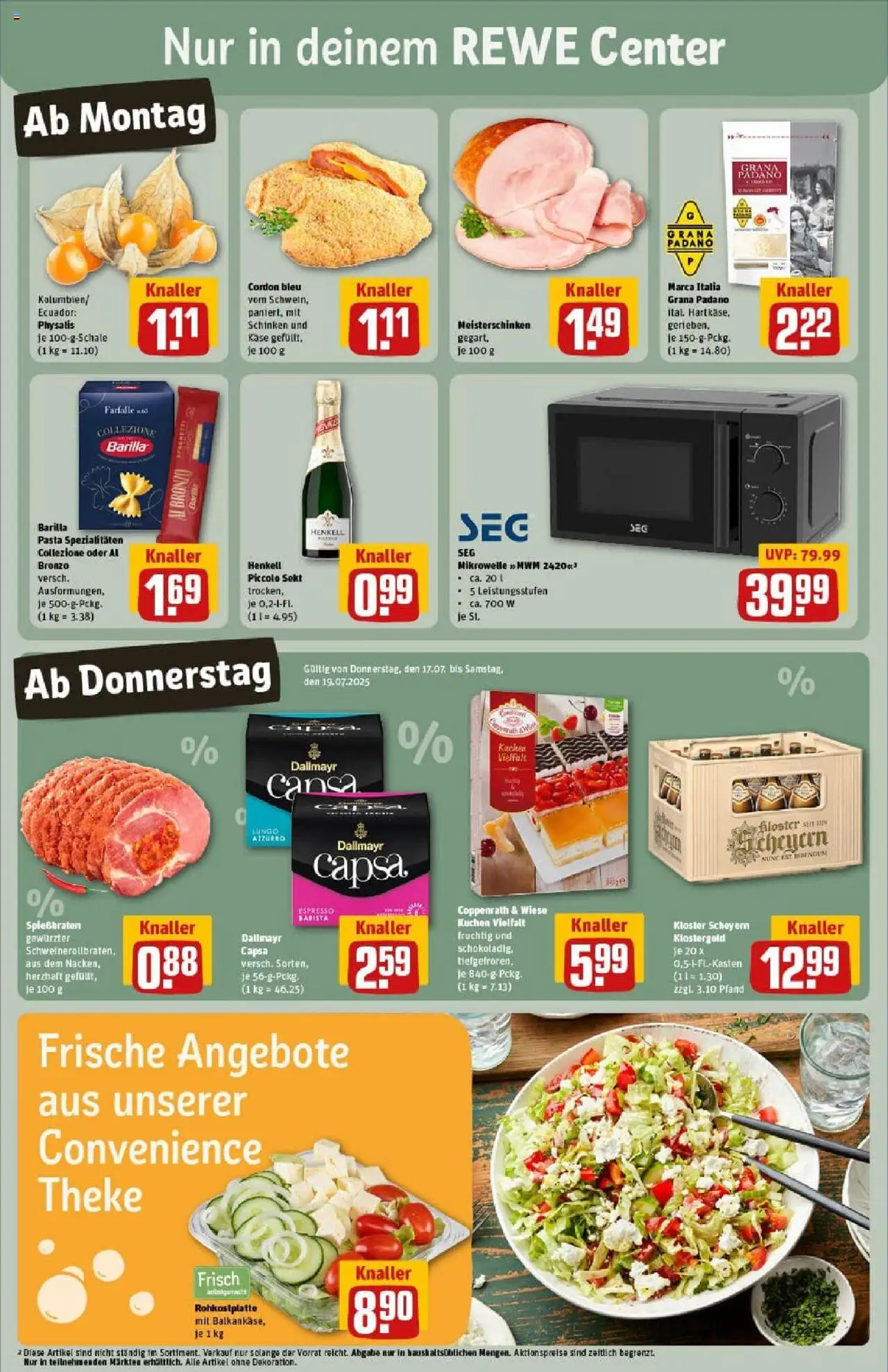 Rewe prospekt Dachau	 - gültig ab dem 13.07.2025 | Seite: 3 | Produkte: Mikrowelle, Theke, Kuchen, Dallmayr capsa