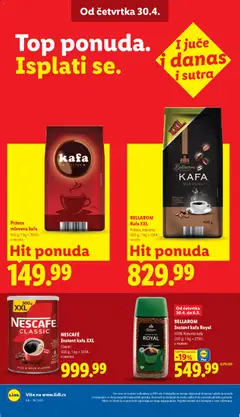 kafa, Pržena mlevena kafa 100 g - pregled Lidl kataloga - važi od 30.04.2026 | Strana: 28