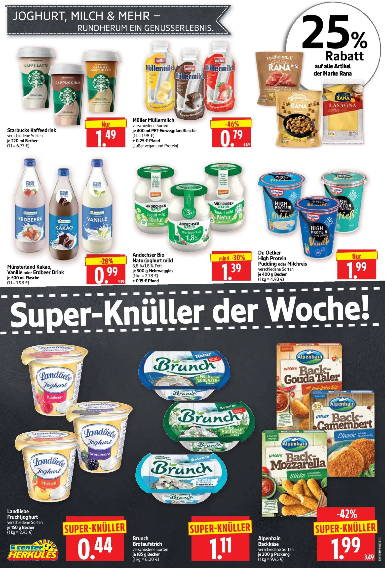 HERKULES Prospekt 	 – gültig ab 01.12.2025 | Seite: 8 | Produkte: Milch, Starbucks, Pudding, Muller mullermilch