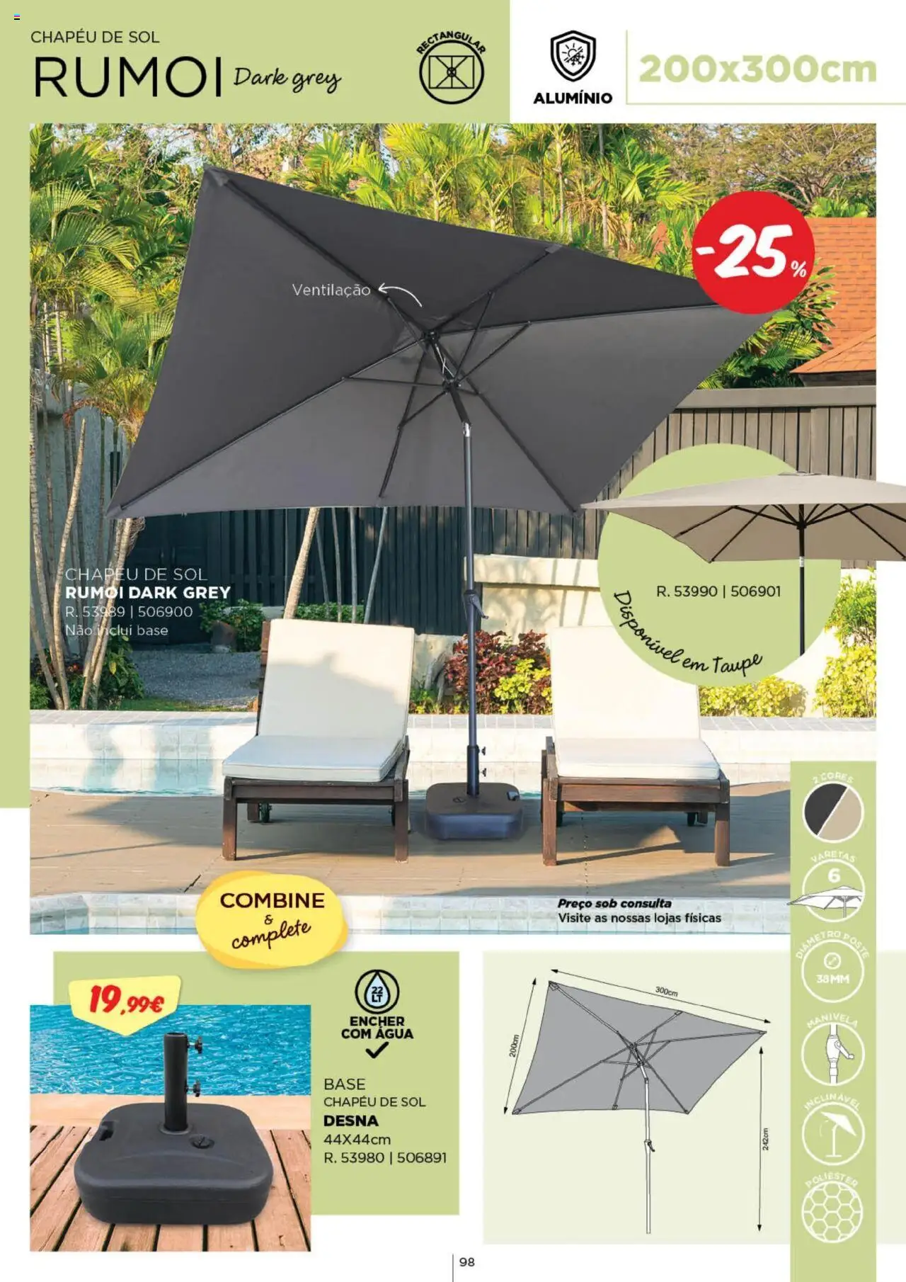 Espaço Casa - Catálogo  Ec Ar Livre  2025 │ válido de 04.03.2025 | Página: 98 | Produtos: Agua, Chapéu, Base