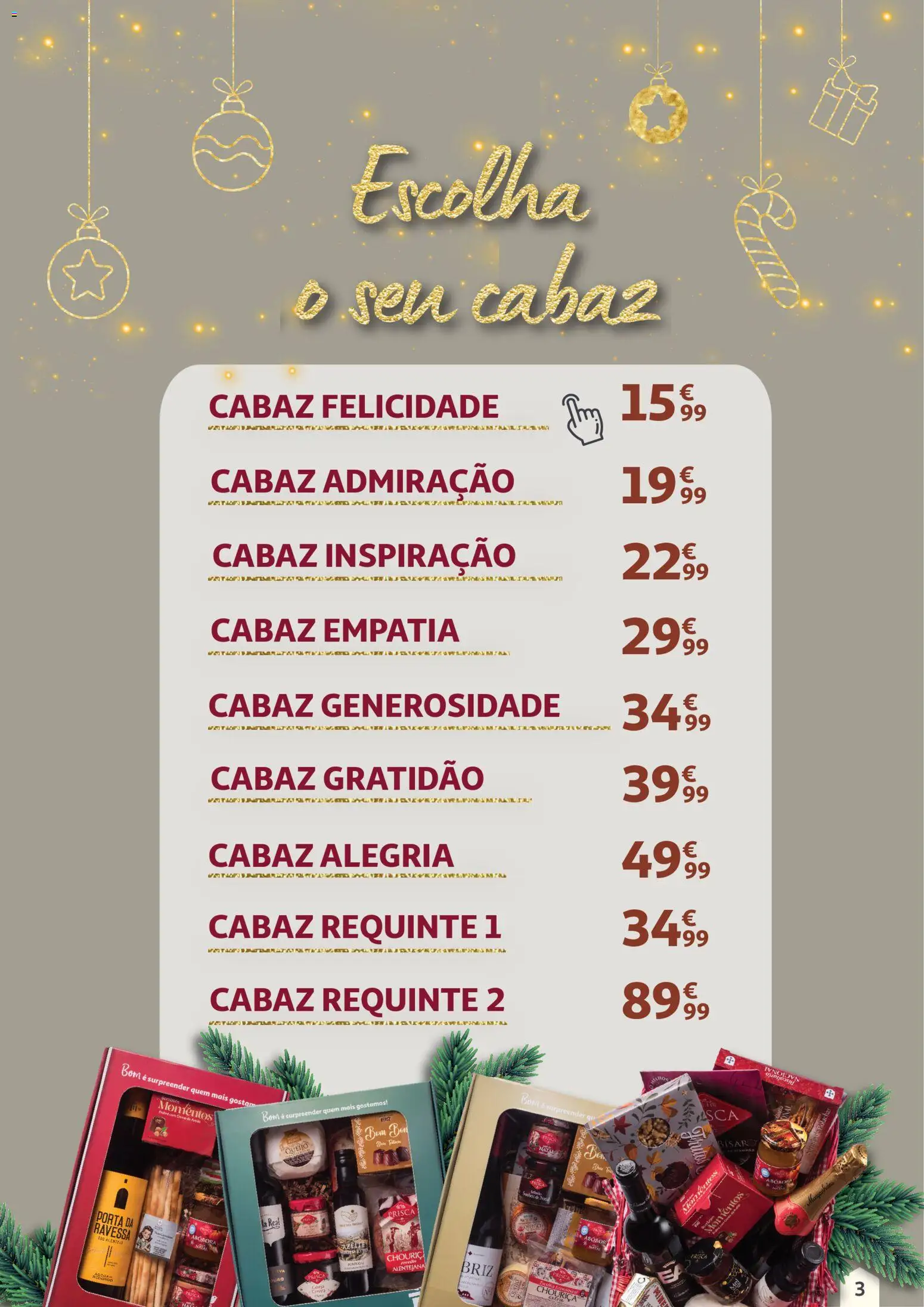 Auchan - Cabazes de Natal │ válido de 01.11.2025 | Página: 3 | Produtos: Porta, Azeite, Bolachas, Abóbora