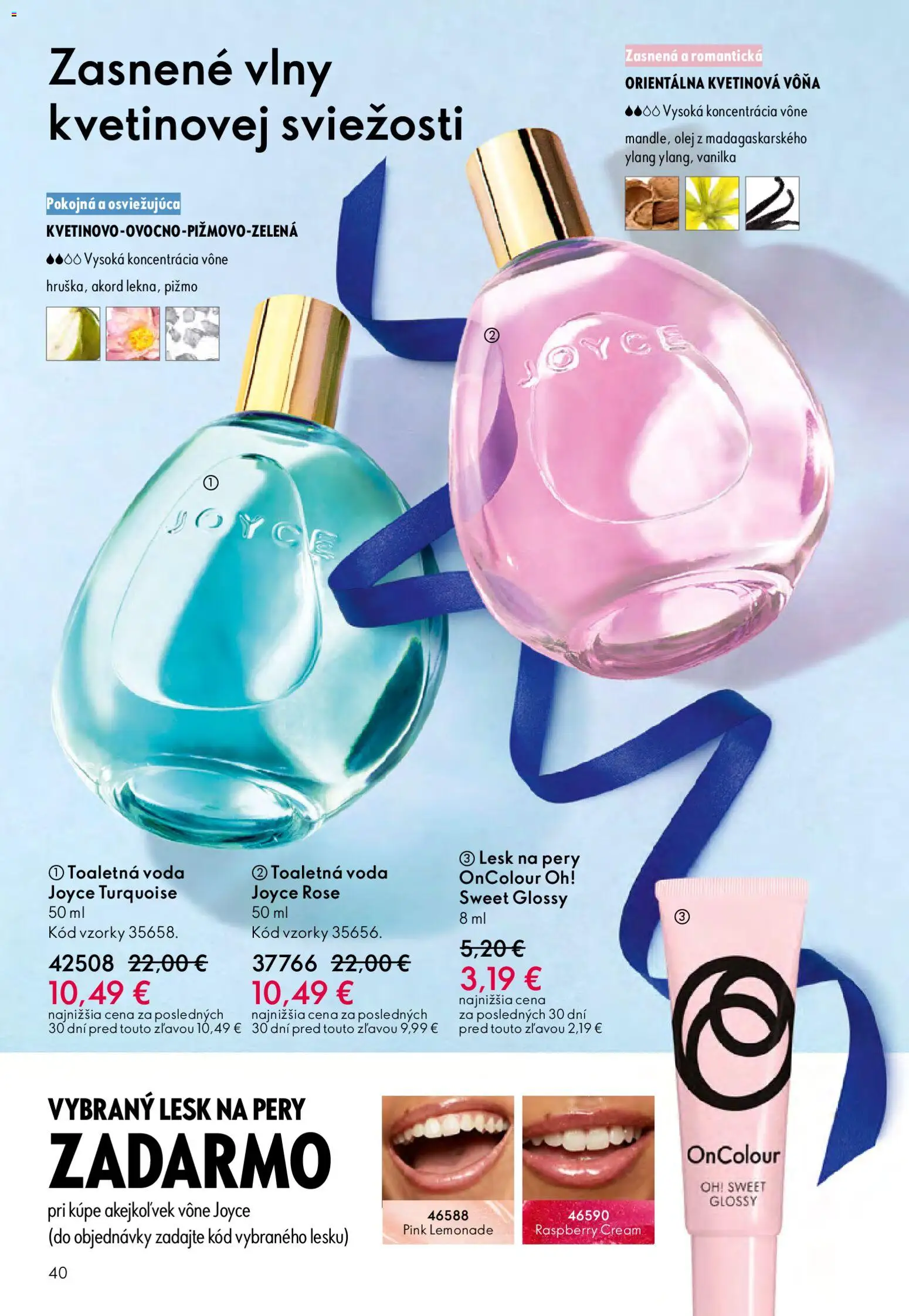 Nové Oriflame akcie – leták je platný od 03.12.2025 | Strana: 40 | Produkty: Olej, Toaletná voda, Lesk na pery, Voda