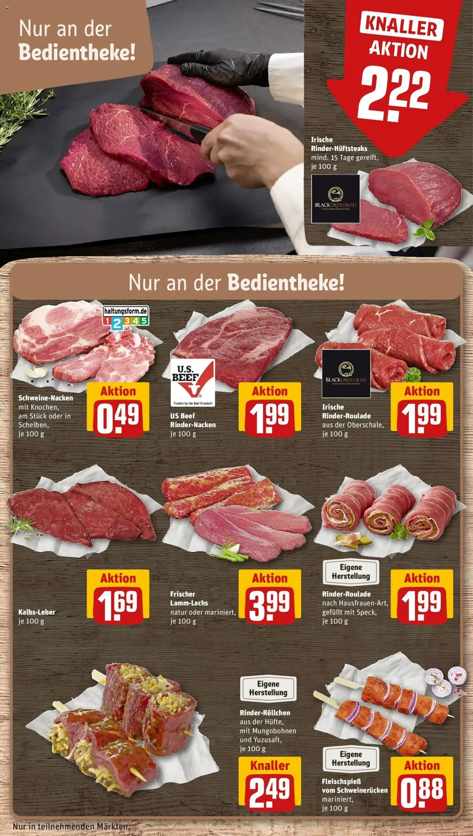 Rewe Prospekt Berlin / Prenzlauer Berg	 – gültig ab 30.03.2026 | Seite: 14 | Produkte: Schweinenacken, Kalbsleber, Schweinerucken, Steak