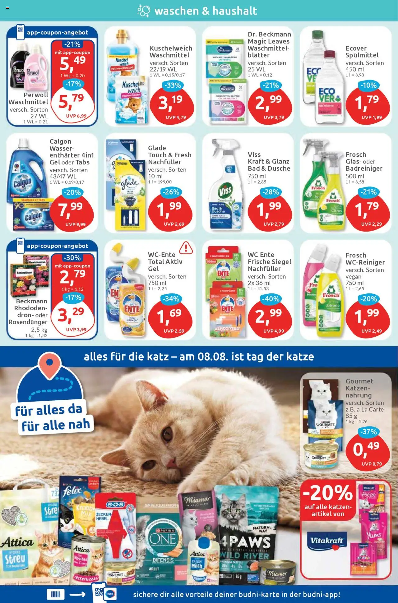 Budni Prospekt 	 - gültig ab dem 04.08.2025 | Seite: 4 | Produkte: Milch, Bad, Dusche, Waschmittel