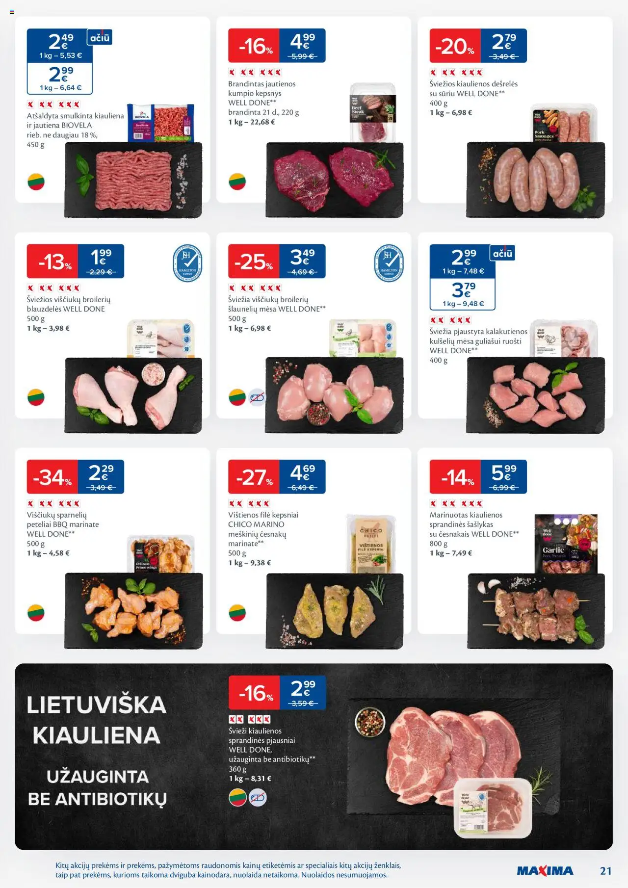 MAXIMA - Leidinys│galioja nuo 02.09.2025 | Puslapis: 21 | Prekių: Vištienos, Dešrelės, Viščiukų, Kiauliena