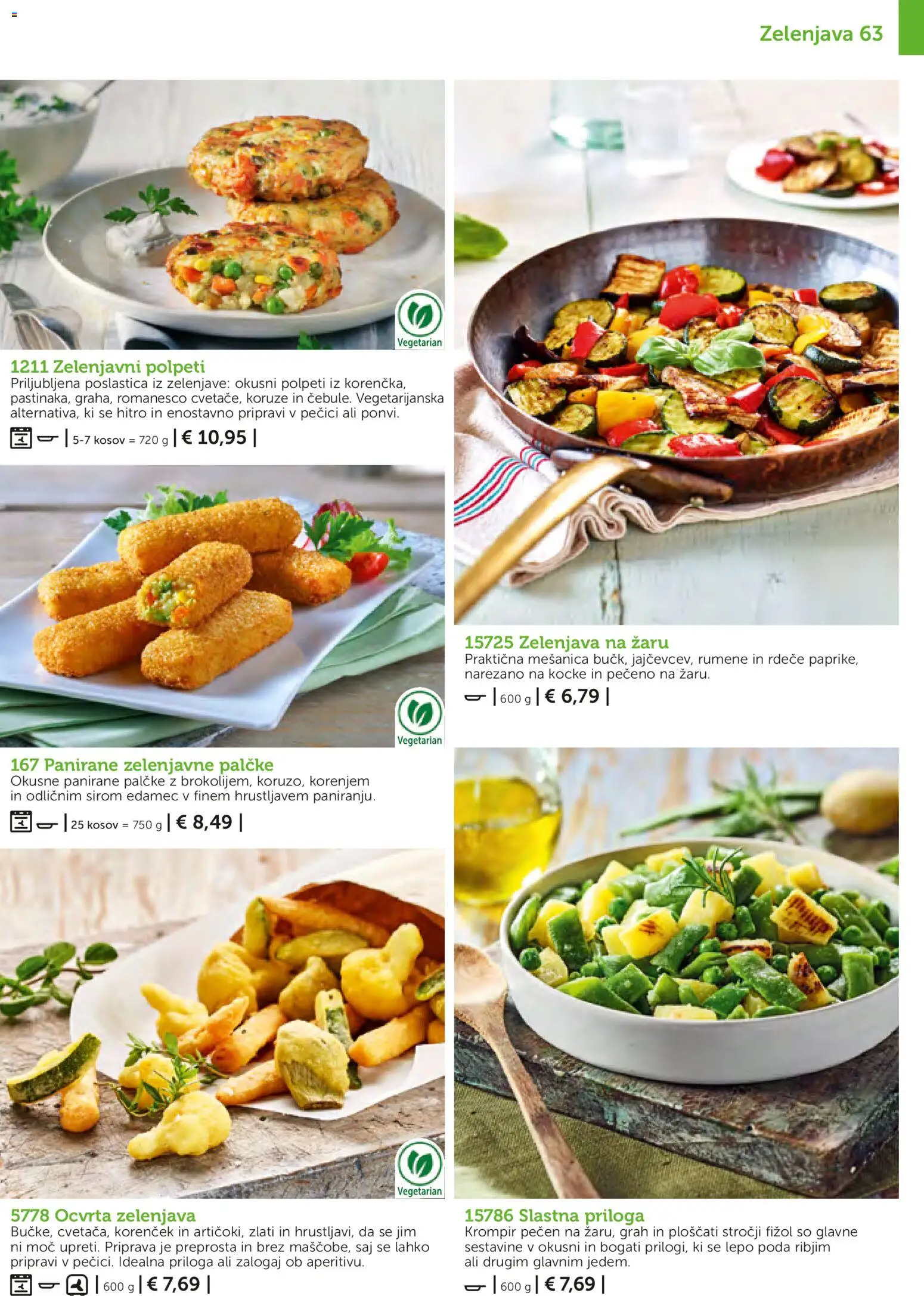 Novi Bofrost katalog ponudbe – veljaven od 01.11.2025 | Stran: 63 | Izdelki: Edamec, Korencek, Zelenjava, Grah