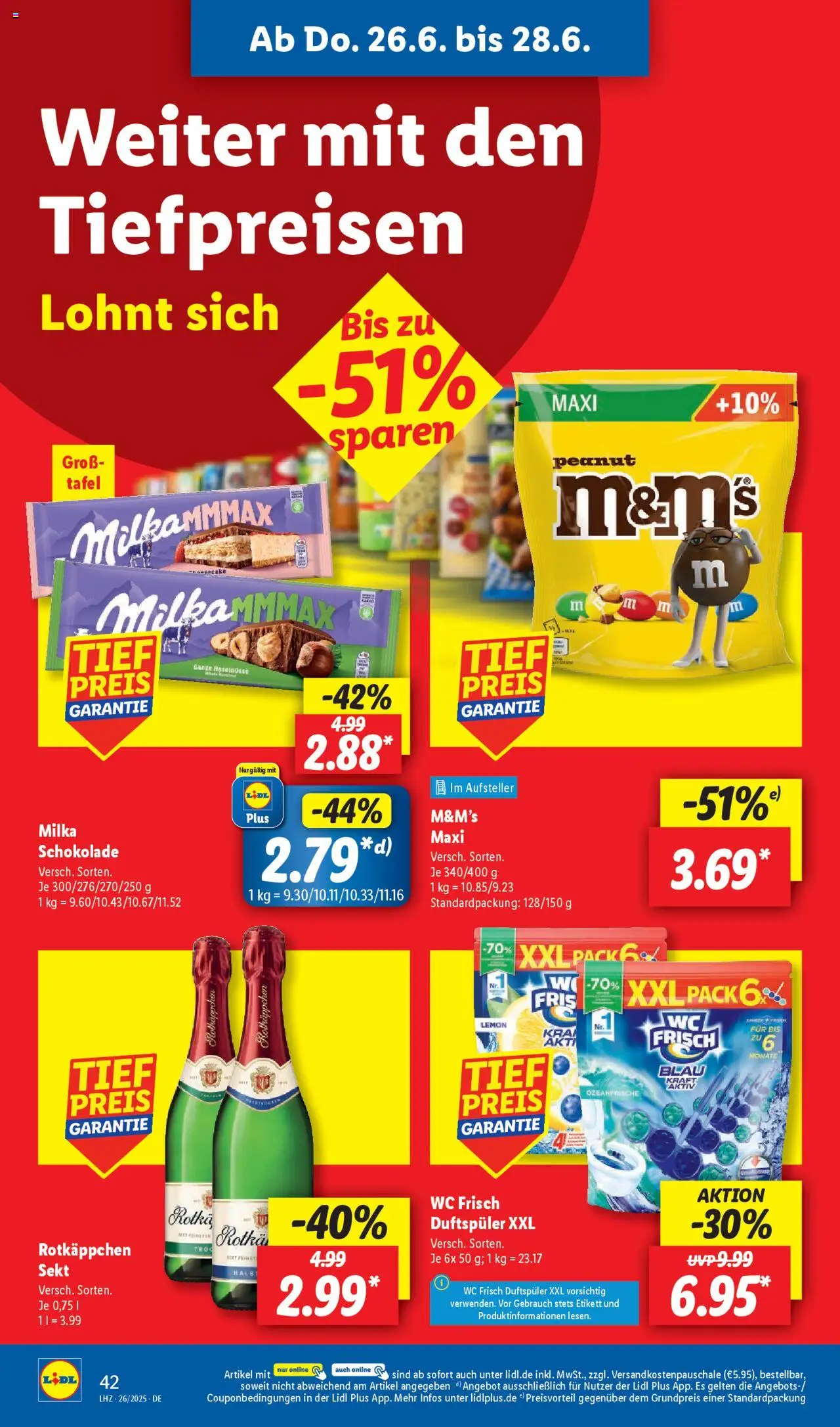 Lidl Prospekt 	 - gültig ab dem 23.06.2025 | Seite: 60 | Produkte: Milka schokolade, Sekt, M&M's, Rotkäppchen