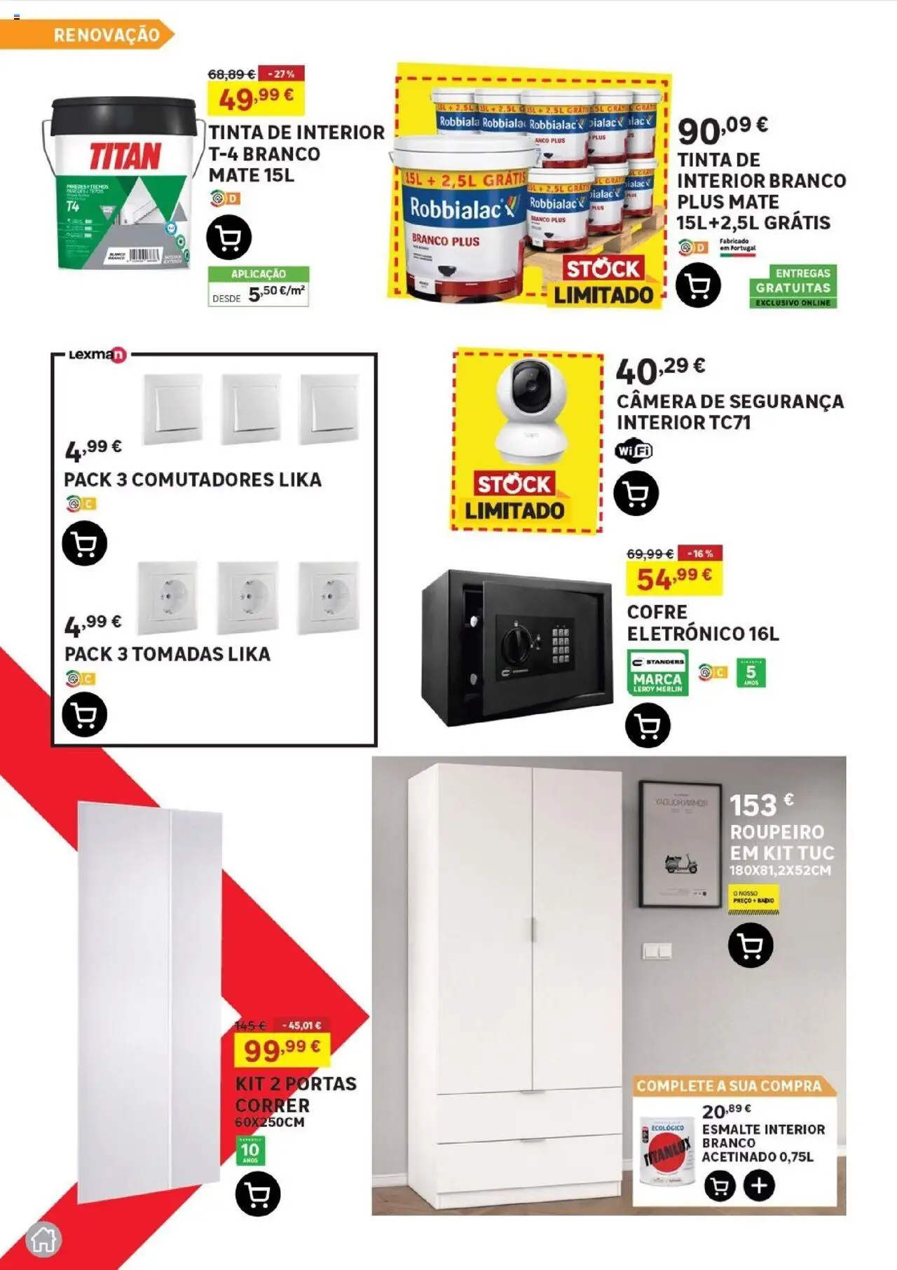 Leroy Merlin - Açores │ válido de 01.05.2025 | Página: 16 | Produtos: Câmera de segurança, Tinta, Roupeiro, Portas