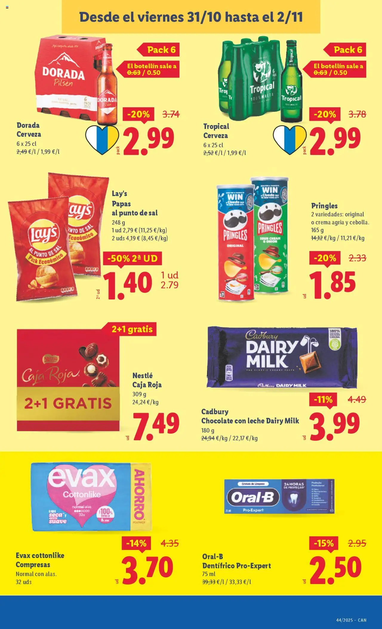 Lidl - Canarias │ válido desde el 27.10.2025 | Página: 33 | Productos: Leche, Chocolate, Crema agria, Crema