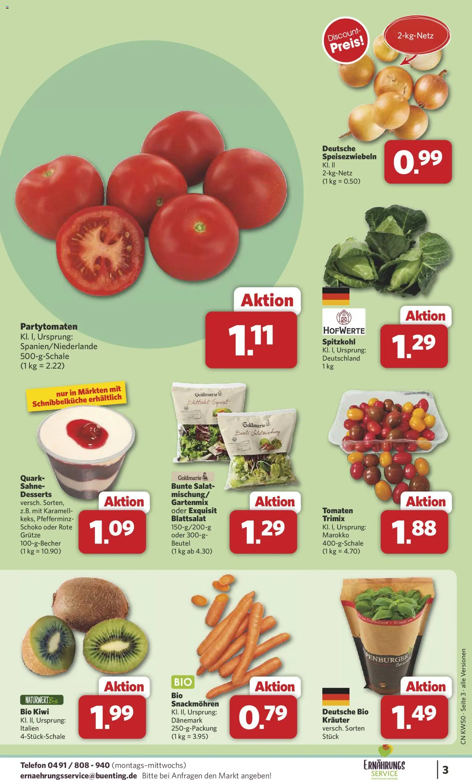 Combi Prospekt 	 – gültig ab 08.12.2025 | Seite: 3 | Produkte: Kiwi, Sahne, Salat, Telefon