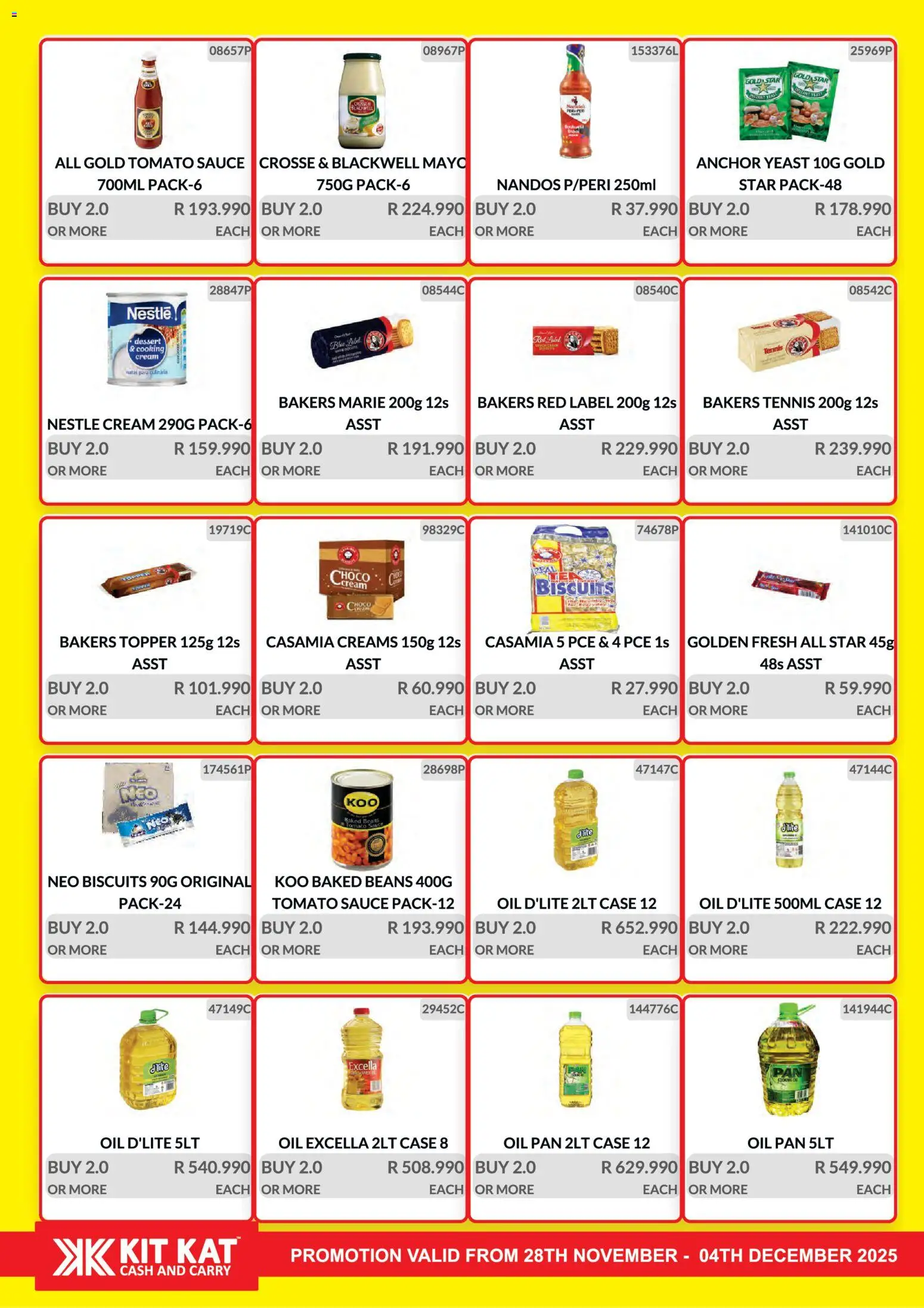 New KIT KAT Cash & Carry catalogue – valid from 28.11.2025 | Page: 8 | Products: Baked beans, Case, Oil, Tomato sauce