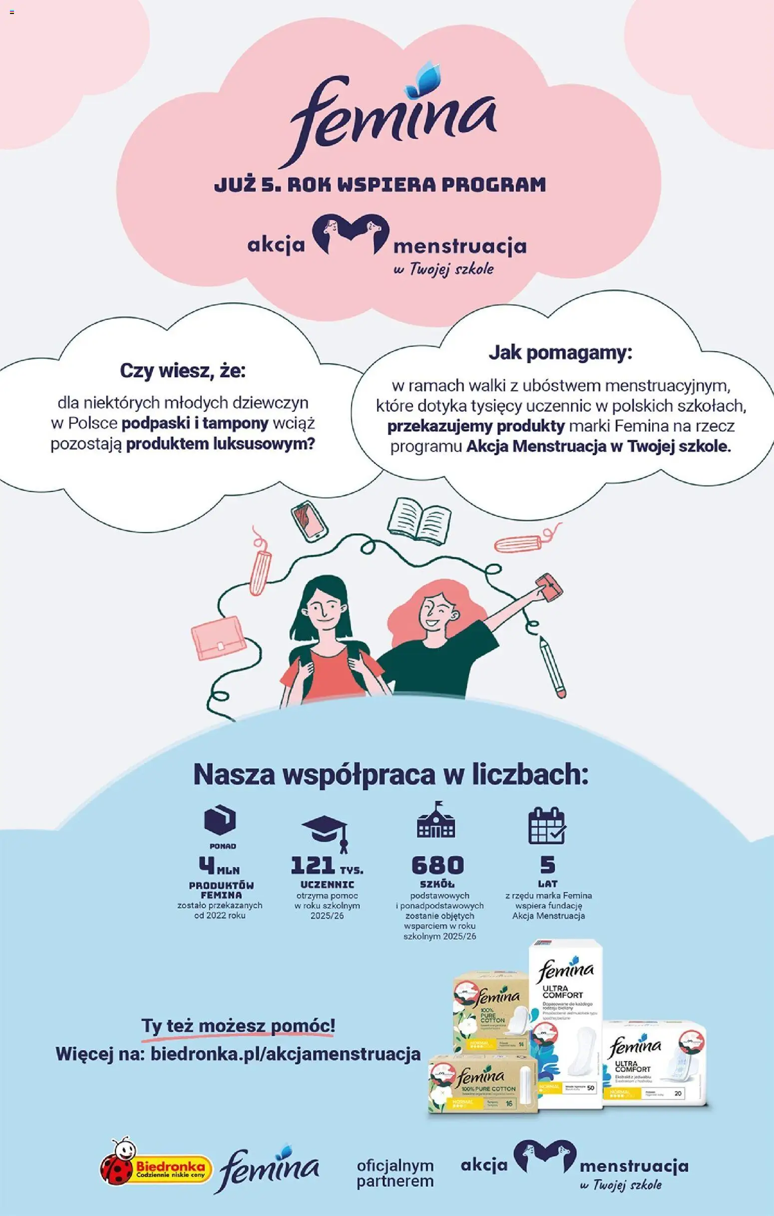 Biedronka gazetka od 26.01.2026 | Strona: 64 | Produkty: Tampony, Podpaski