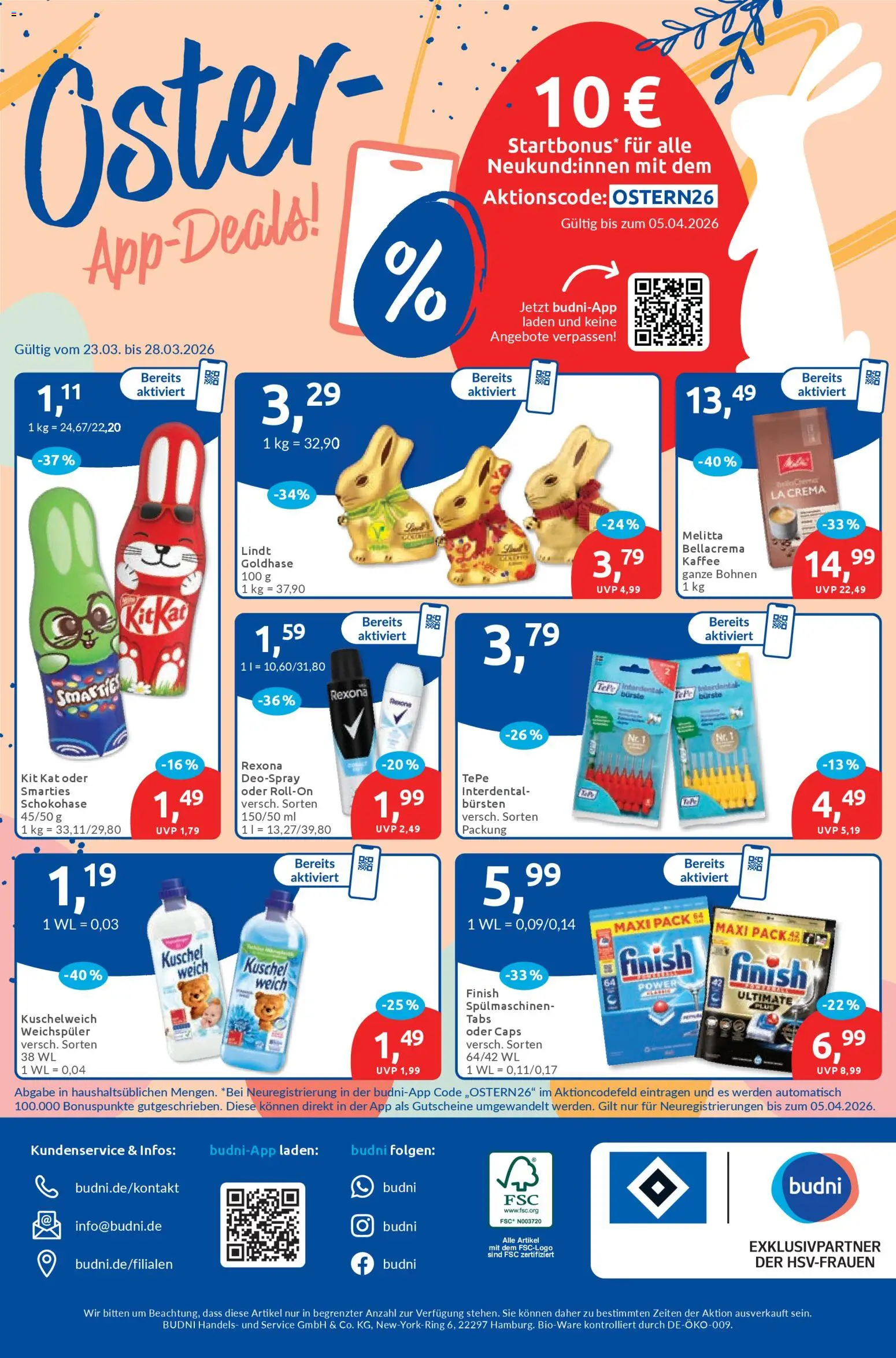 Budni Prospekt – gültig ab 23.03.2026 | Seite: 8 | Produkte: Melitta, Kaffee, Smarties, Weichspüler