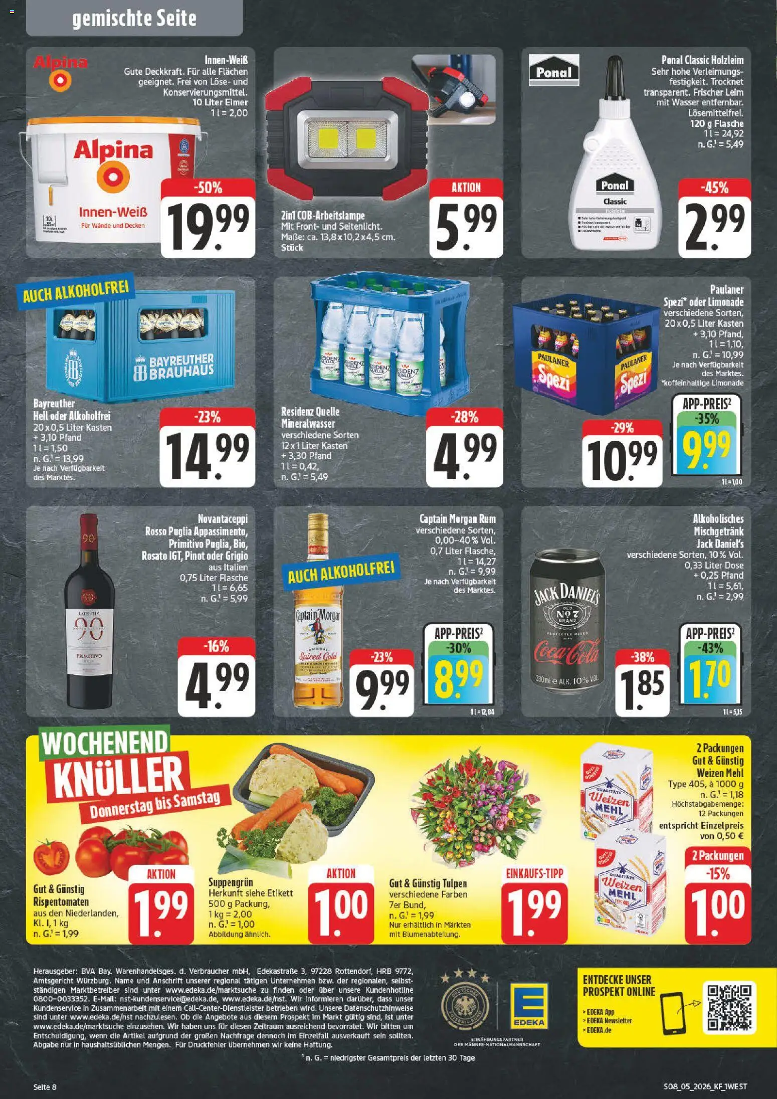 nah & gut Prospekt 	 – gültig ab 26.01.2026 | Seite: 8 | Produkte: Coca cola, Mehl, Mineralwasser, Paulaner
