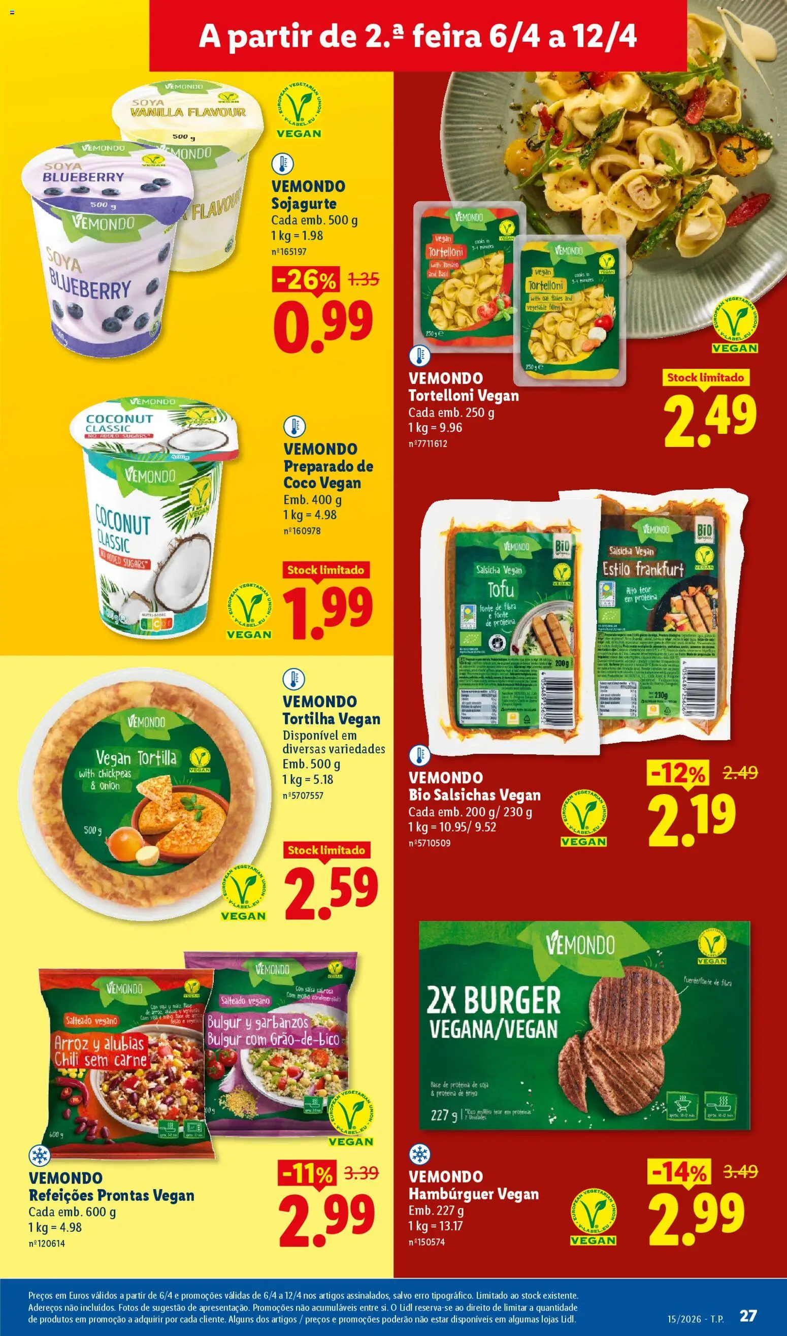 Lidl folheto │ válido de 06.04.2026 | Página: 27 | Produtos: Hambúrguer, Base, Salsicha, Carne