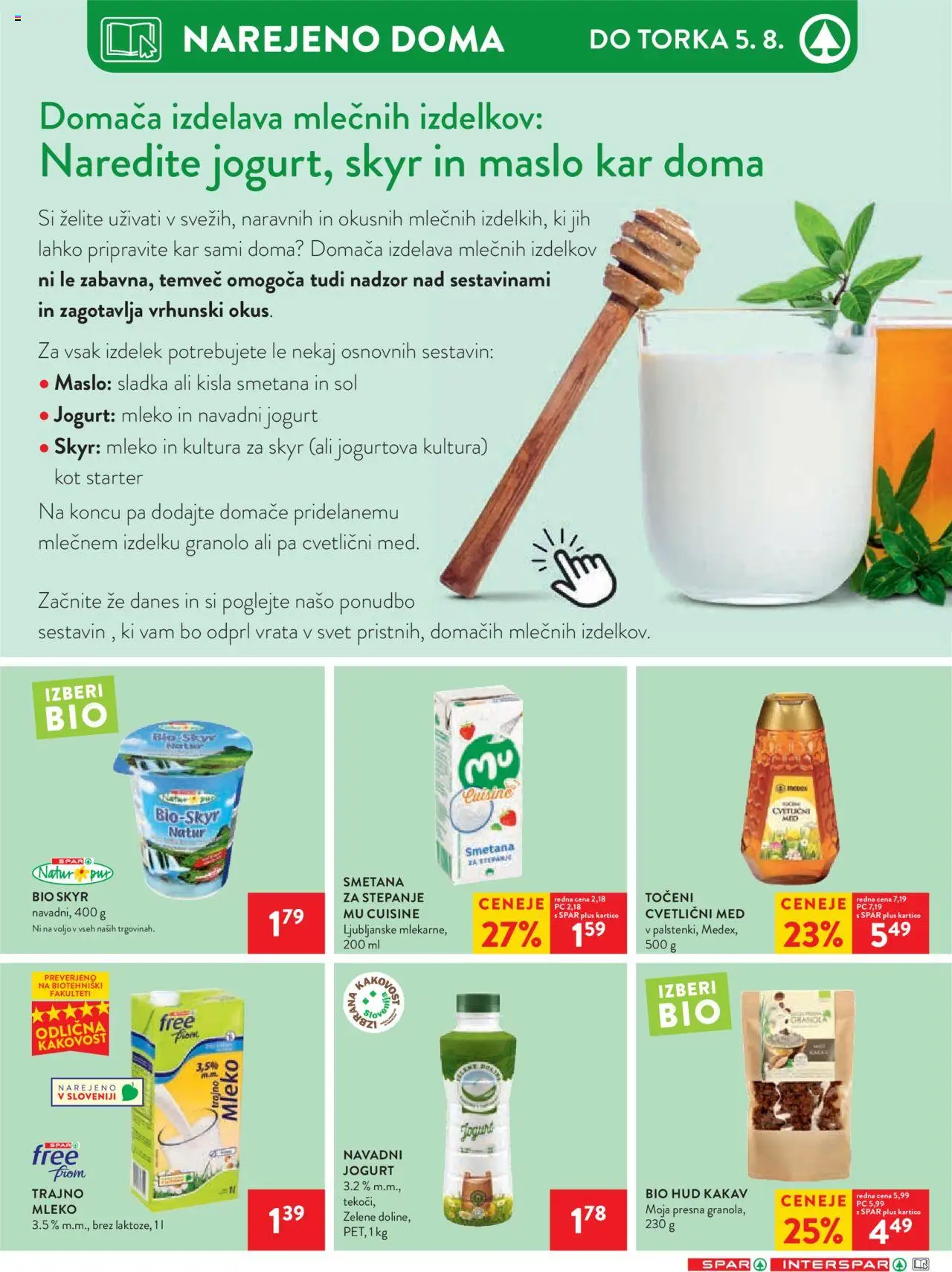 Spar katalog 31/25 │ velja od 30.07.2025 | Stran: 16 | Izdelki: Maslo, Jogurt, Kisla smetana, Vrata