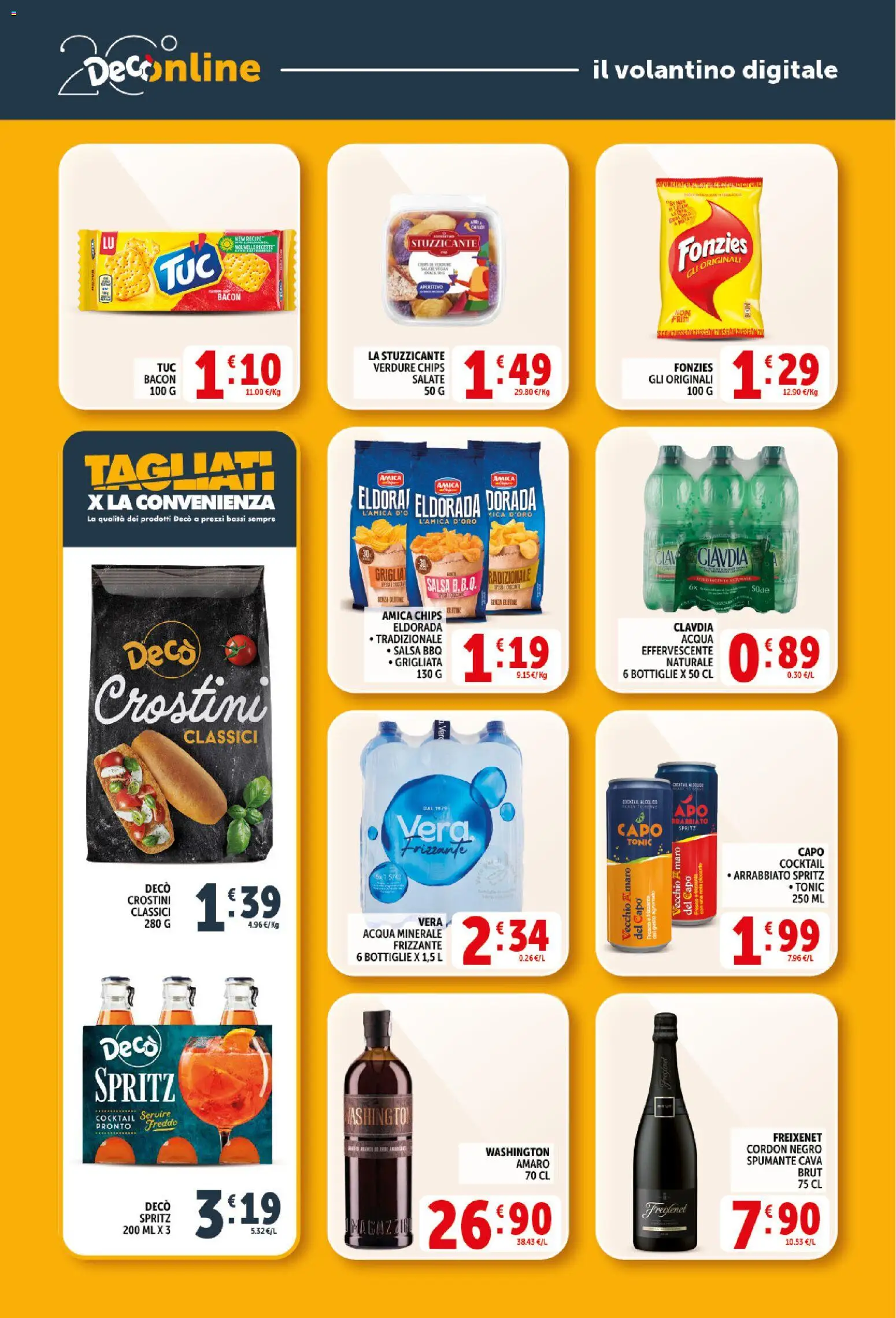 Volantino Decò del 21.04.2026 | Pagina: 28 | Prodotti: Acqua, Griglia, Acqua minerale, Amaro
