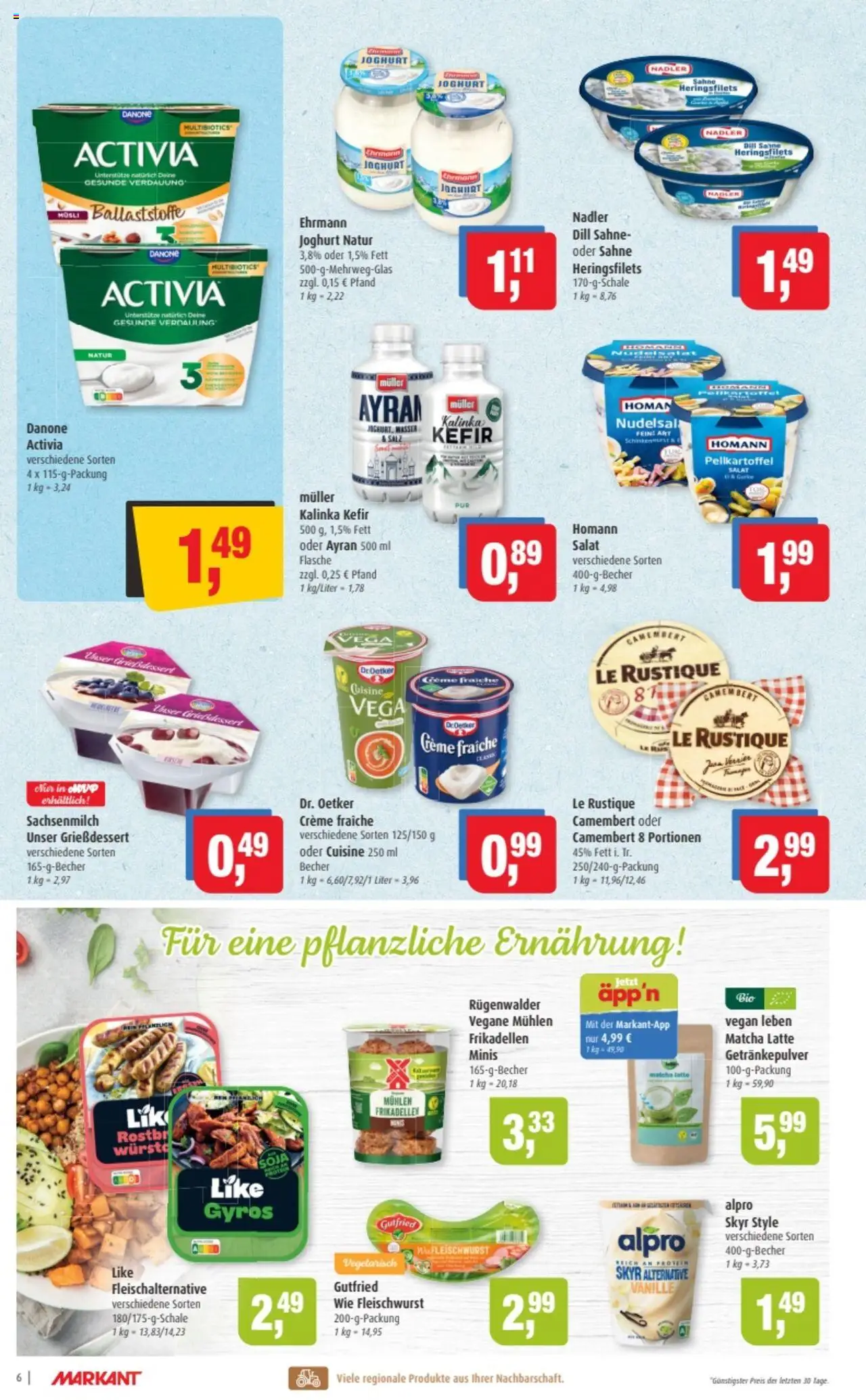 Markant Prospekt 	 – gültig ab 08.09.2025 | Seite: 6 | Produkte: Creme, Alpro, Dill, Salat