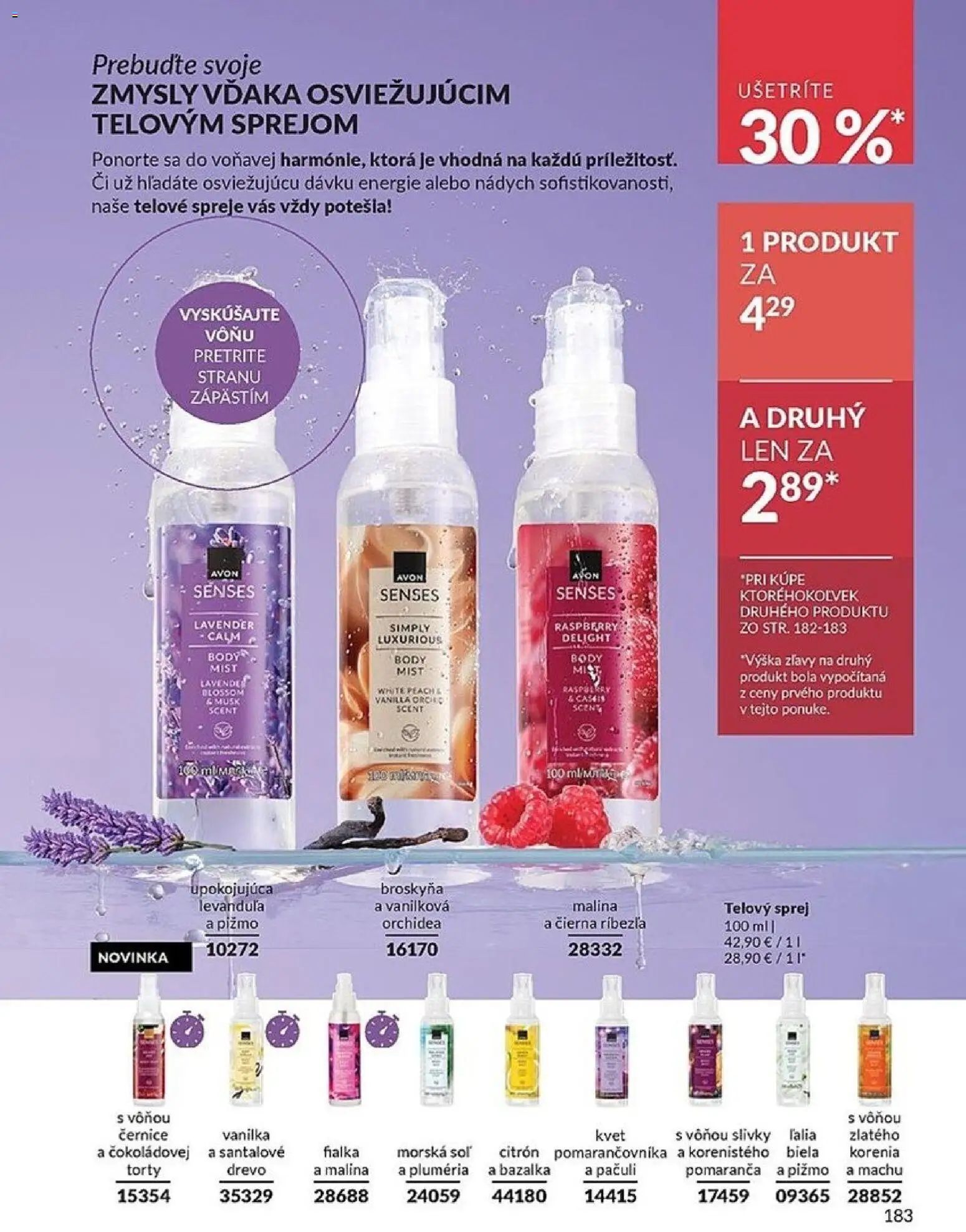 Nové Avon akcie – leták je platný od 01.01.2026 | Strana: 183 | Produkty: Soľ, Orchidea, Torty, Slivky