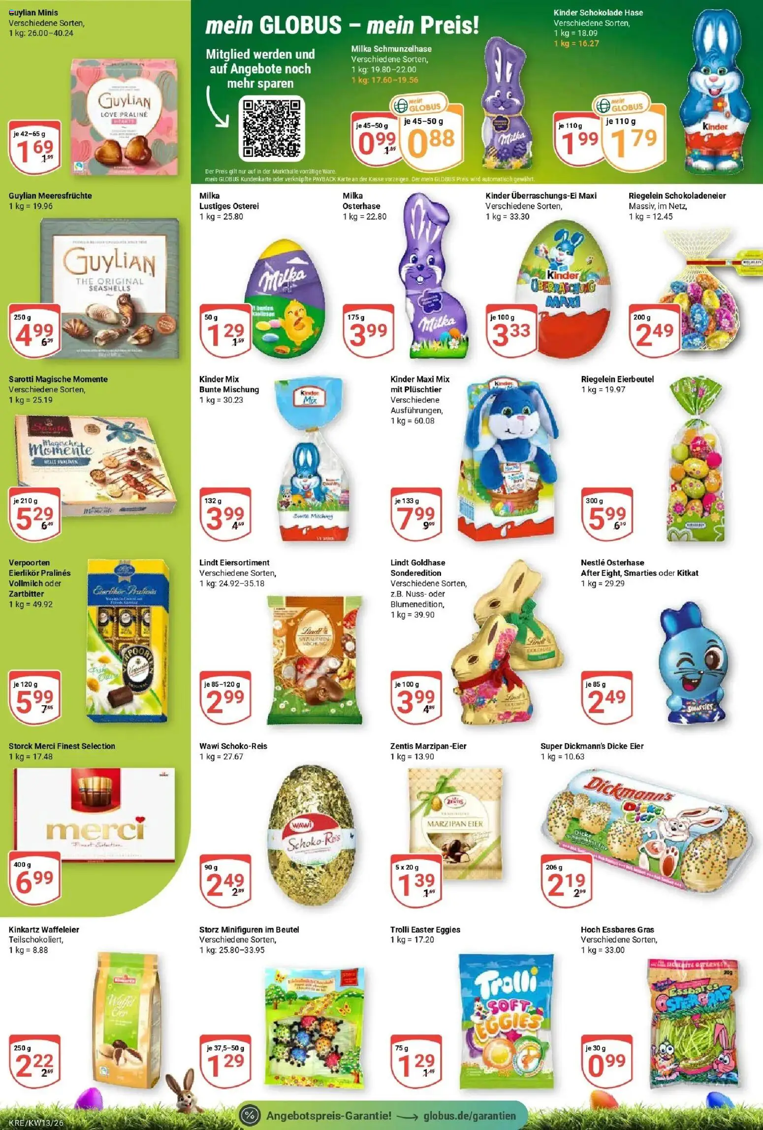 Globus prospekt Krefeld	 – gültig ab 22.03.2026 | Seite: 2 | Produkte: Kinder schokolade, Schokolade, Smarties, Milka