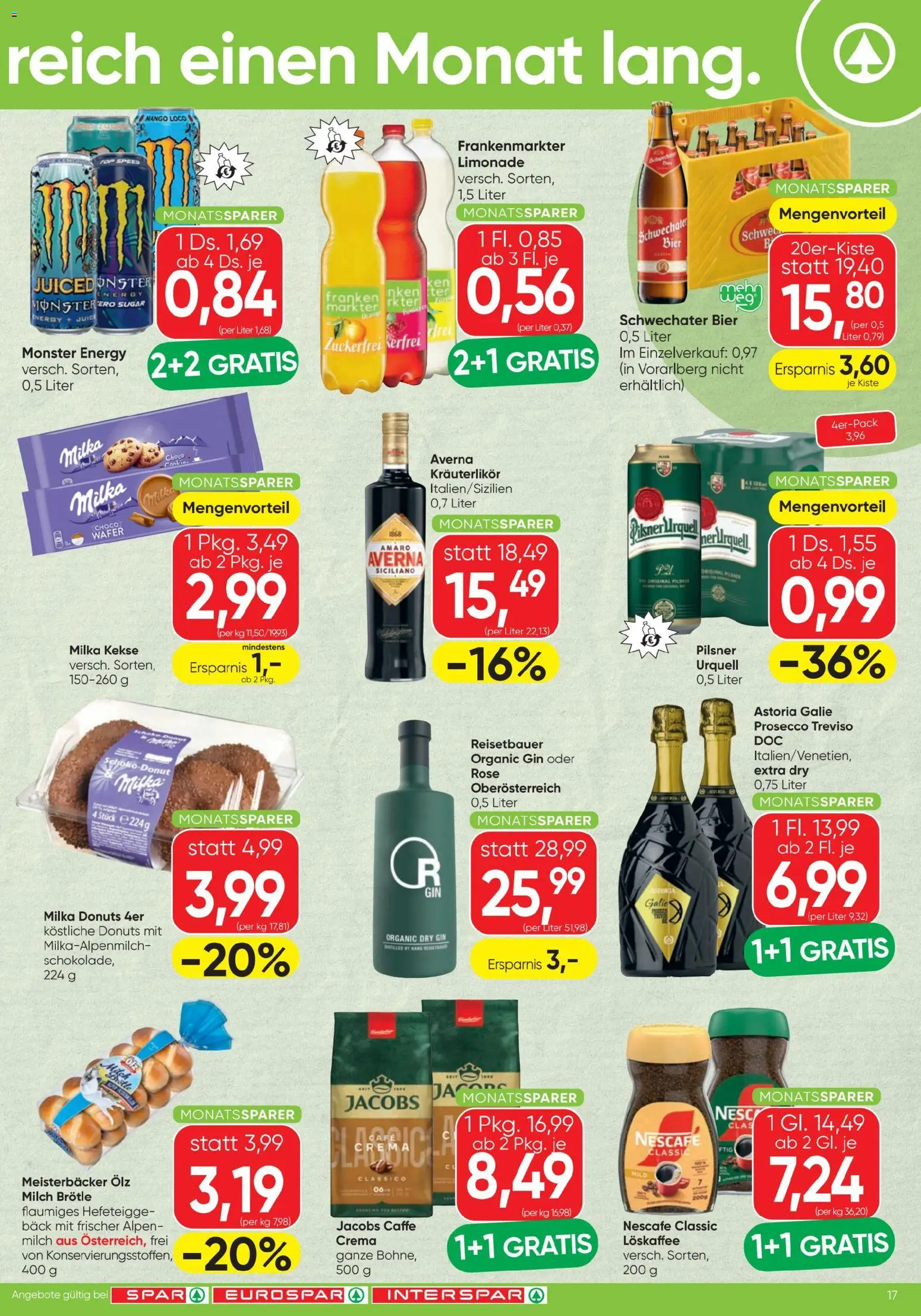 Spar Flugblatt gültig ab 26.02.2026 | Seite: 17 | Produkte: Gin, Kekse, Mango, Bier