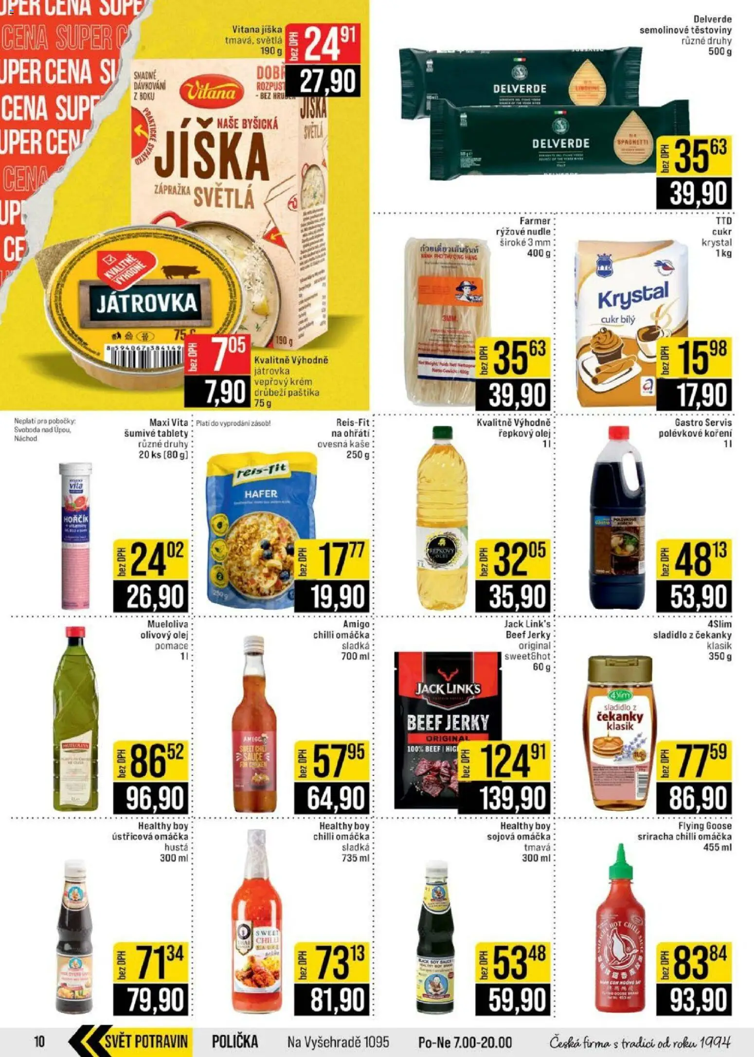 Jip leták - Cash & Carry od 22.04.2026 | Strana: 10 | Produkty: Ovesná kaše, Nudle, Paštika, Sladidlo