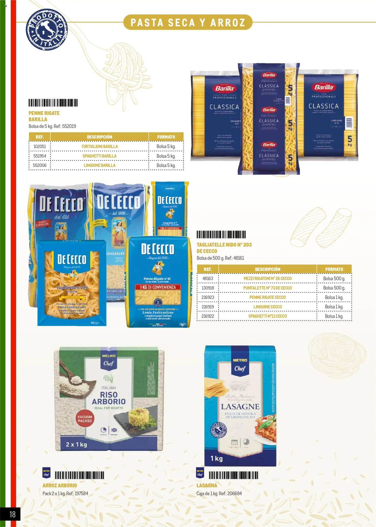 Makro Restaurantes italianos Norte │ válido desde el 27.03.2026 | Página: 18 | Productos: Arroz, Bolsa, Caja, Δαχτυλίδι φωτός