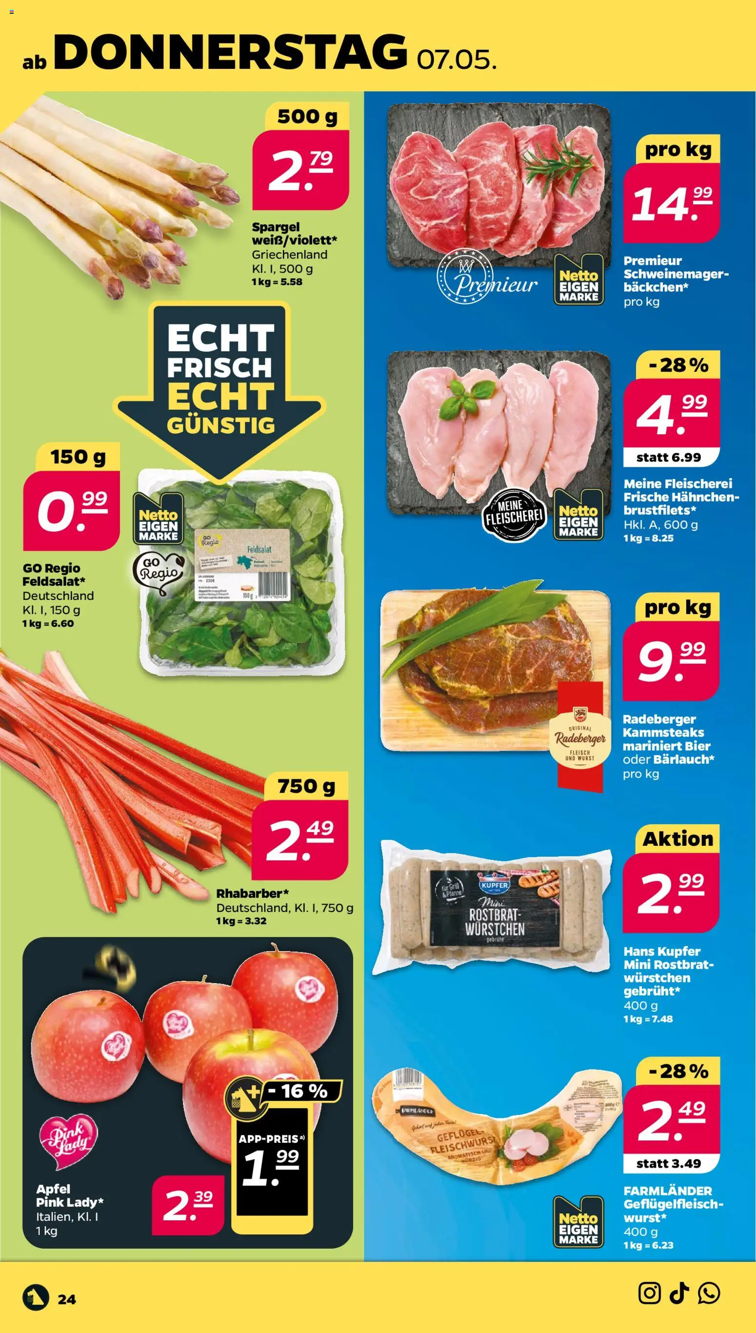 Netto Prospekt 	 – gültig ab 04.05.2026 | Seite: 28 | Produkte: Hahnchen, Bier, Äpfel, Spargel