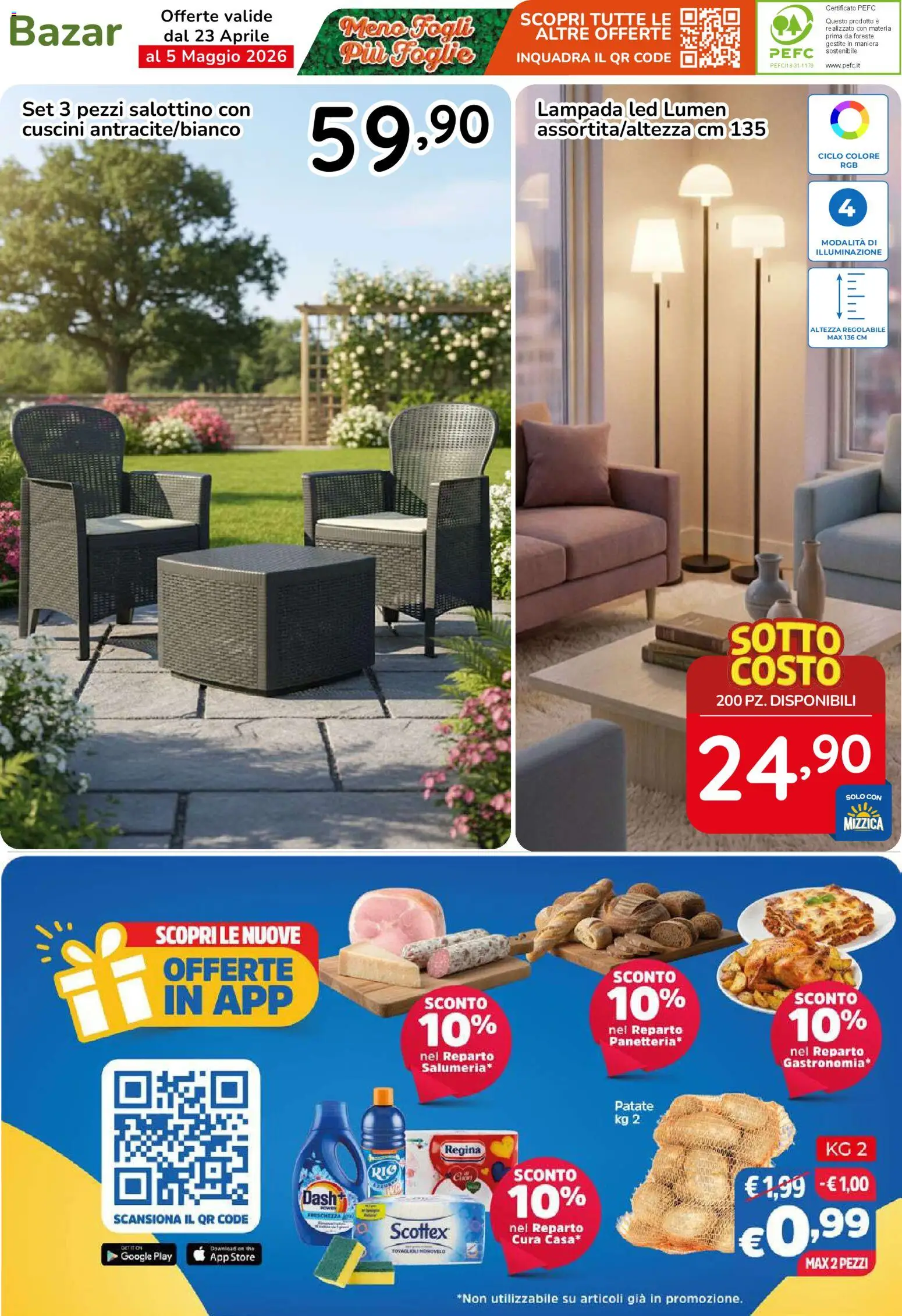 Volantino Famila del 23.04.2026 | Pagina: 45 | Prodotti: Patate, The, Lampada