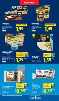 LIDL - Prévisualisation de Crème dessert riche en protéines (4), 400 g (1 kg = 3,73 €) Au choix: saveur chocolat ou vanille valide à partir de 08.01.2026 | Page: 27