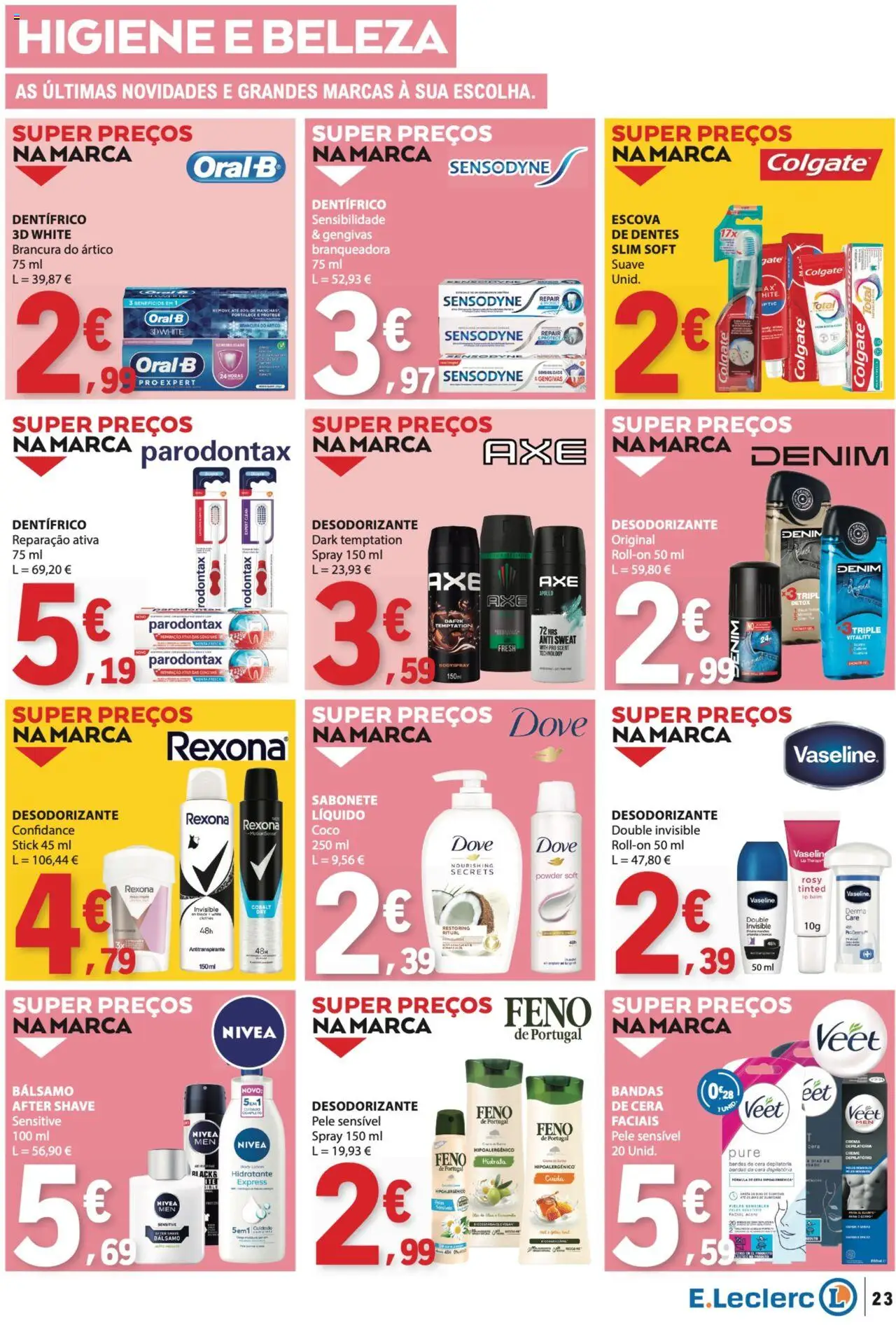 E.Leclerc folheto │ válido de 02.10.2025 | Página: 23 | Produtos: Desodorizante, Sabonete, Cera, Creme
