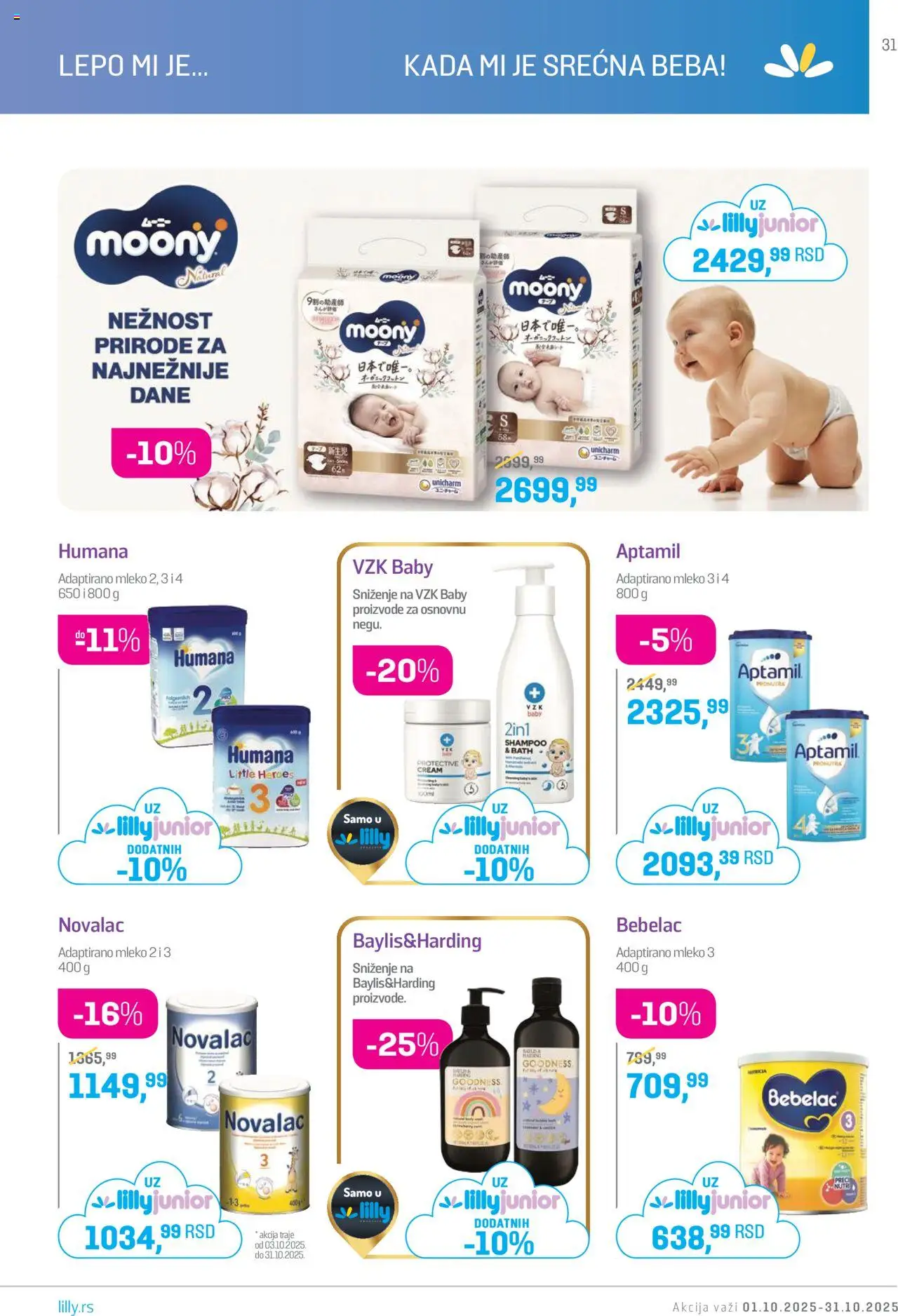 Lilly drogerie katalog - važi od 01.10.2025 | Strana: 31 | Proizvode: Mleko