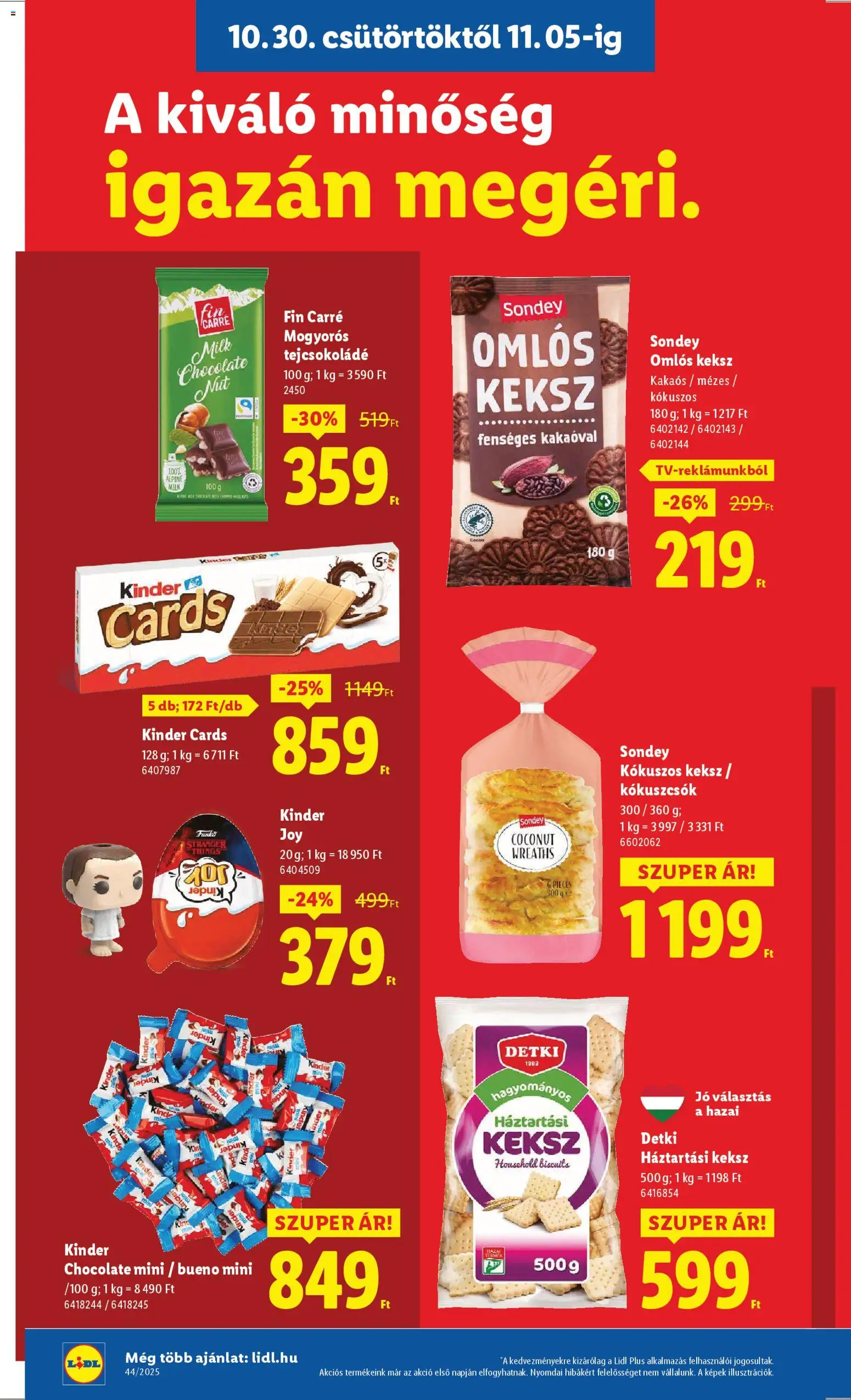 Lidl akciós ujság - amely érvényes a következő dátumtól: 30.10.2025 | Oldal: 8 | Termékek: Háztartási keksz, Tejcsokoládé, Keksz