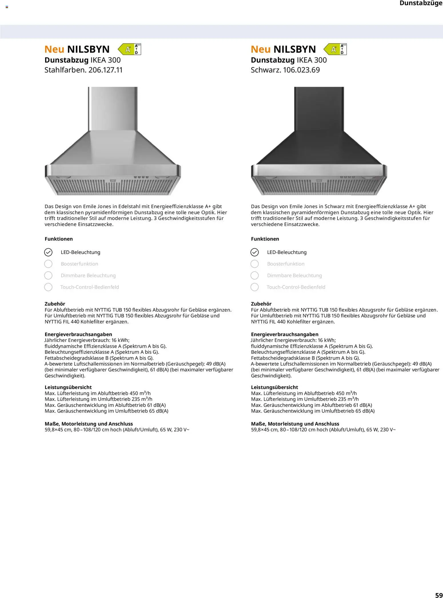 Ikea Elektrogeräte – gültig ab 02.01.2026 | Seite: 59 | Produkte: Dunstabzug