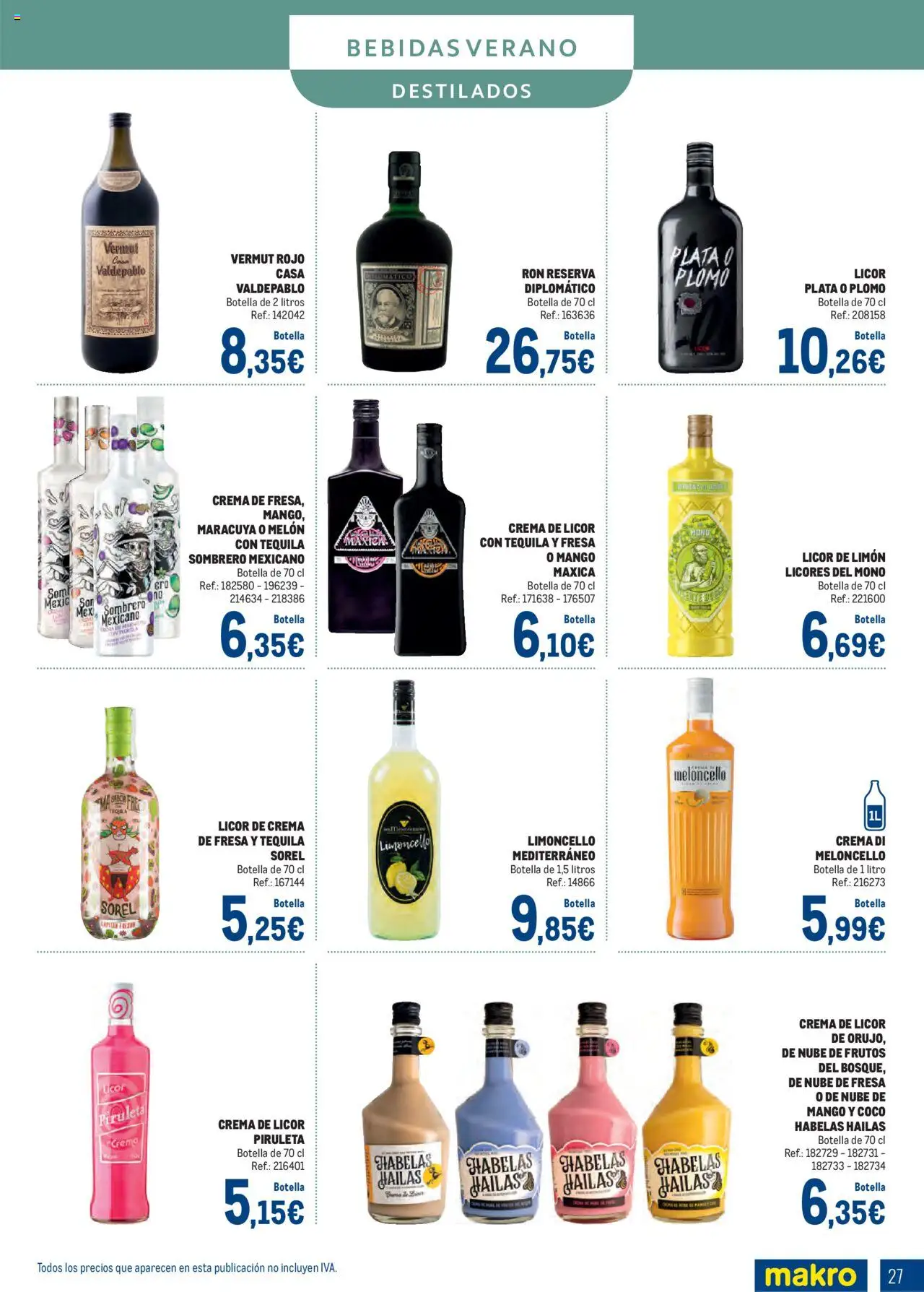 Makro - Bebidas Especial Verano Cataluña │ válido desde el 04.08.2025 | Página: 27 | Productos: Φορτιστής, Licor, Τυρόπιτα, Crema